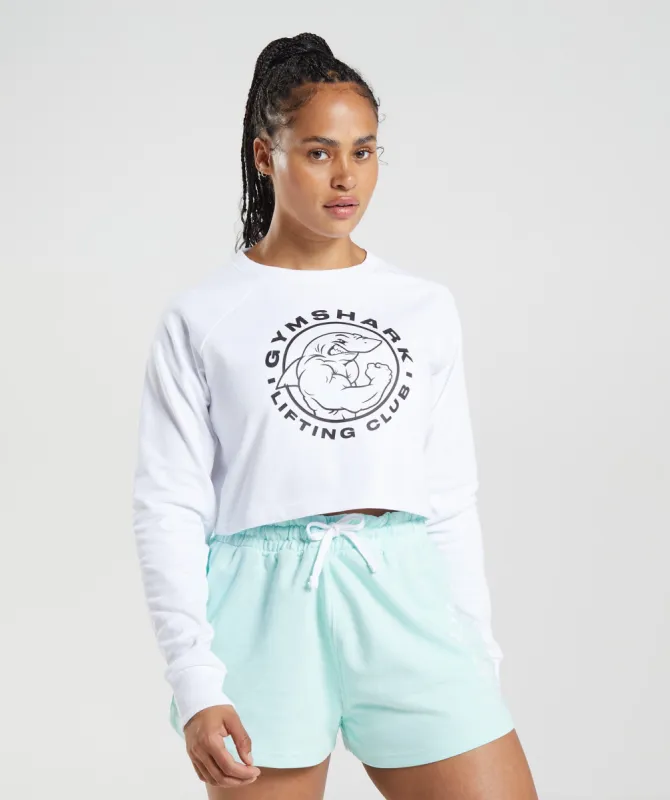 Gymshark Legacy Cropped Sweater - White sold by Gymshark
