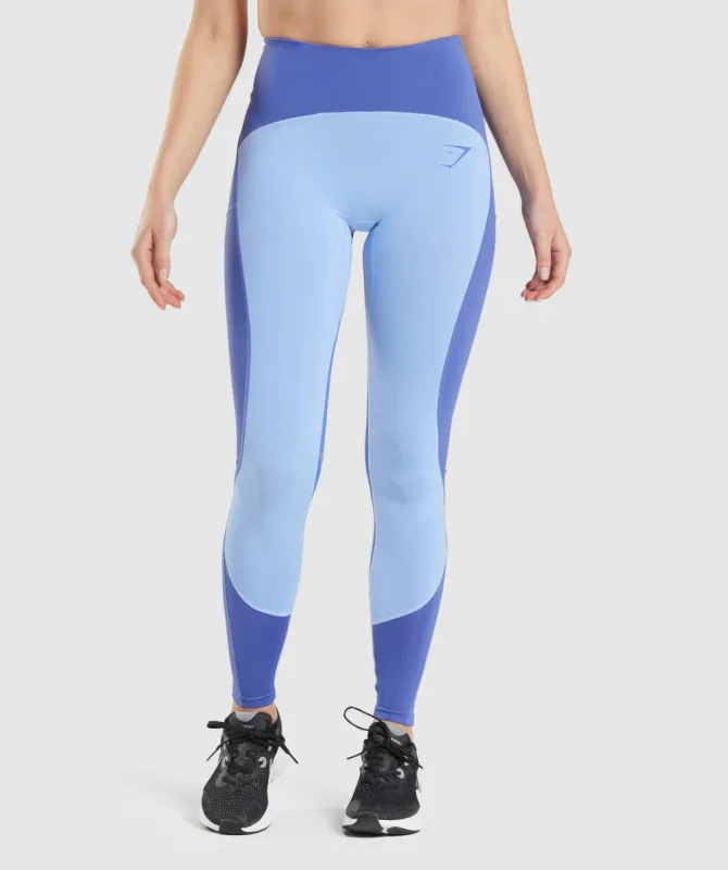 Gymshark Pulse Mesh Leggings - Court Blue/Moonstone Blue/White sold by Gymshark