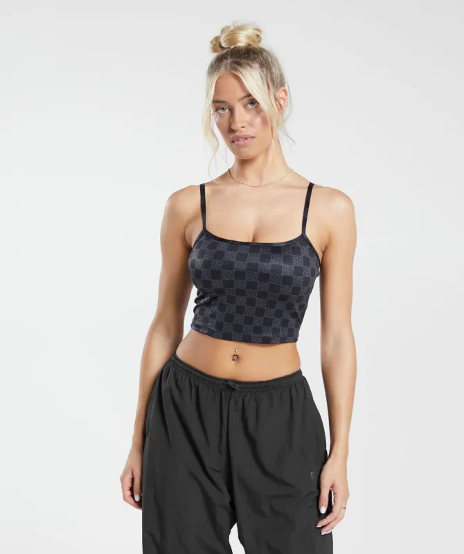 Gymshark Monogram Crop Cami Tank - Onyx Grey sold by Gymshark
