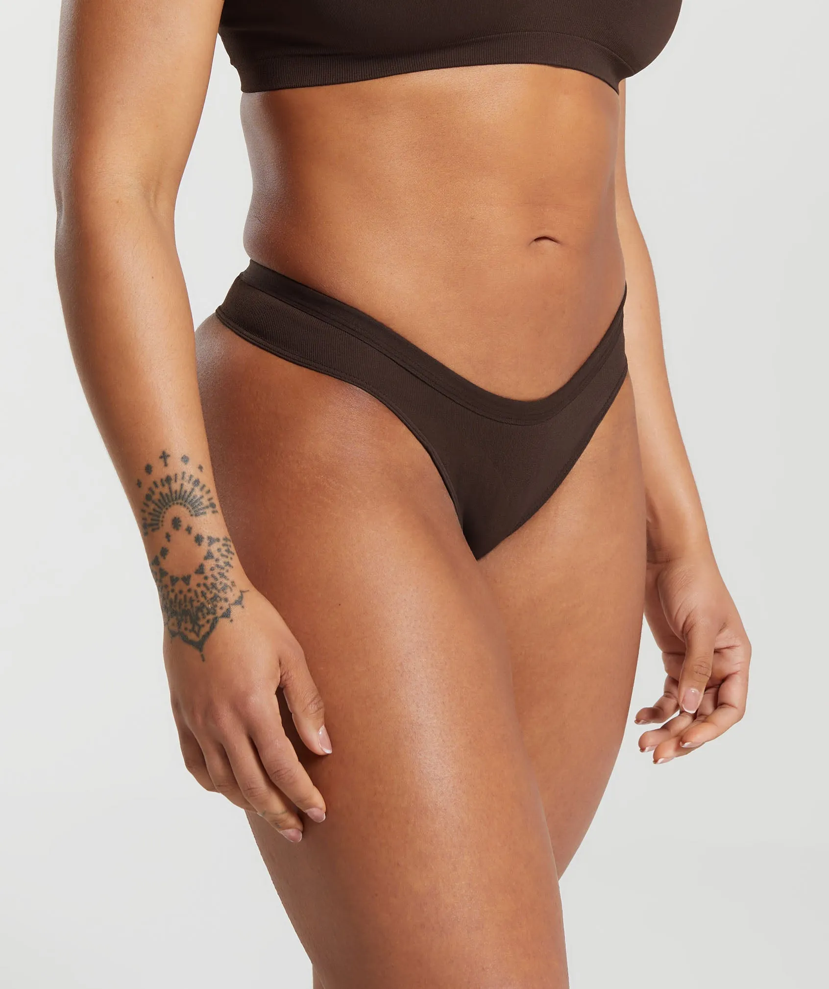 Gymshark Seamless Dipped Front Thong - Archive Brown sold by Gymshark product image thumbnail 3