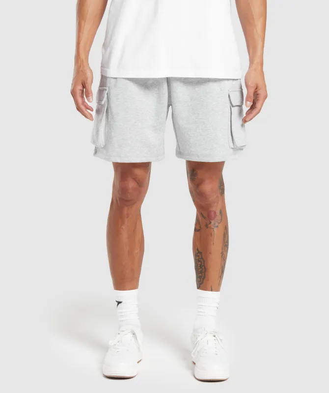 Gymshark Crest Cargo Shorts - Light Grey Core Marl sold by Gymshark