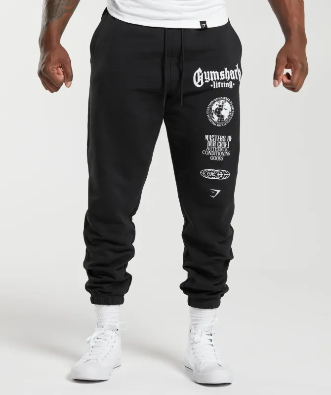 Gymshark Global Lifting Oversized Essential Pants - Black sold by Gymshark
