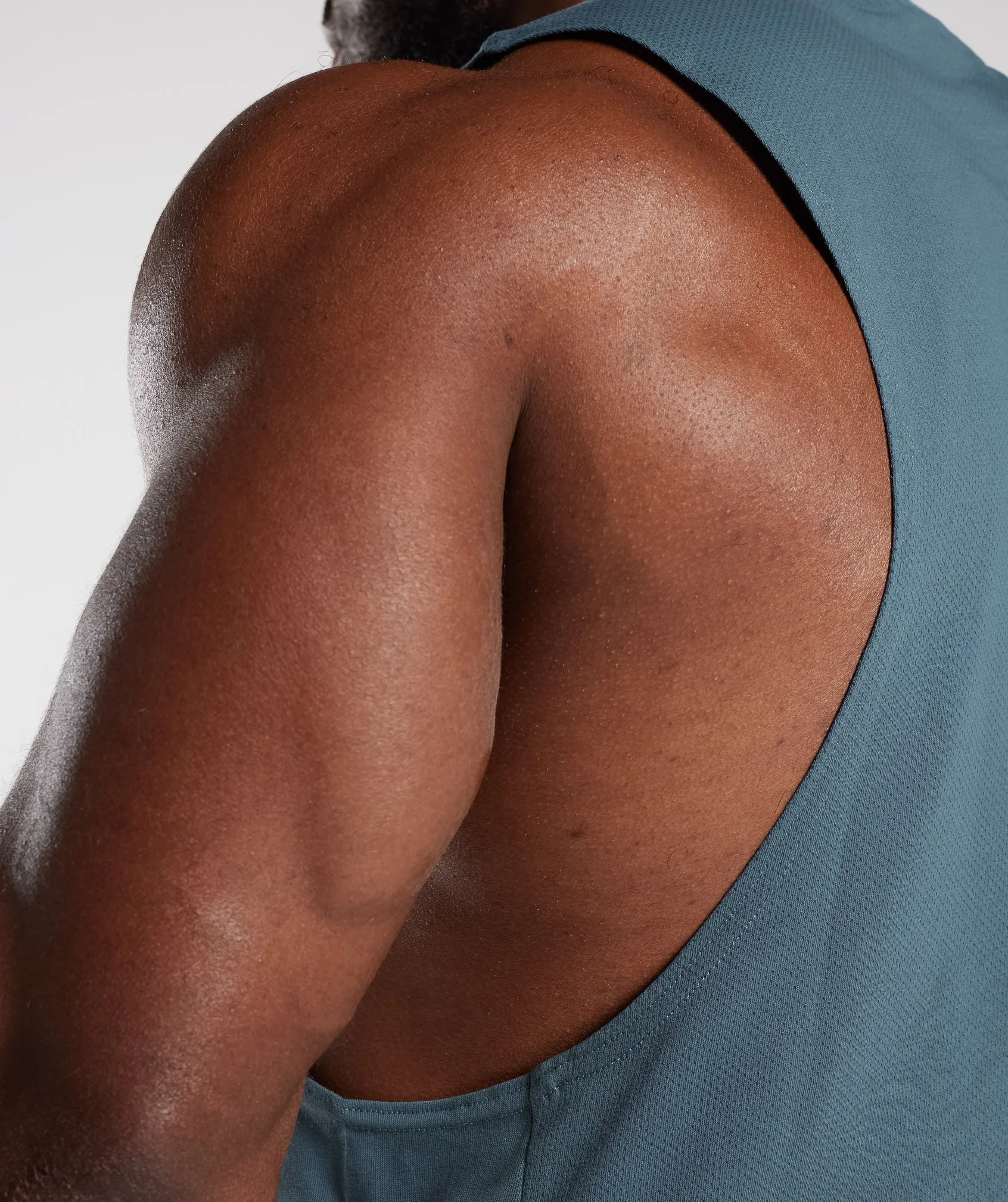 Gymshark React Drop Arm Tank - Denim Teal sold by Gymshark product image thumbnail 5