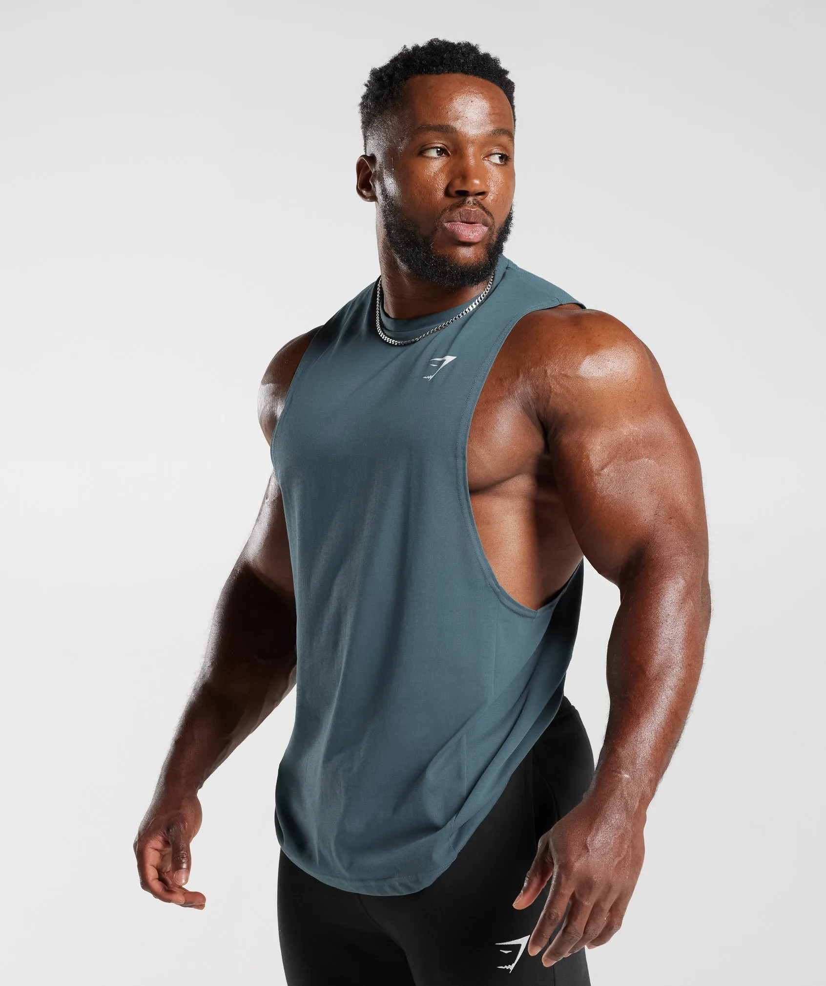 Gymshark React Drop Arm Tank - Denim Teal sold by Gymshark product image thumbnail 3