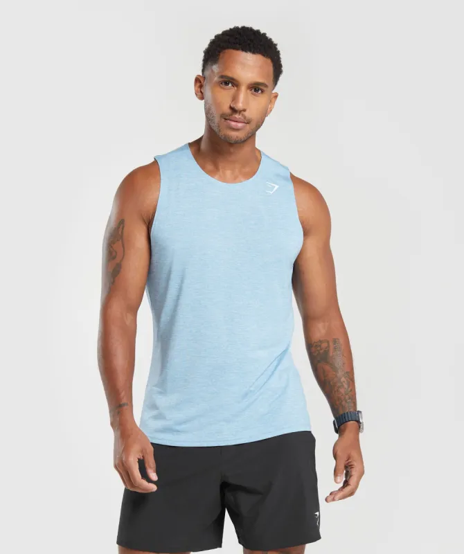 Gymshark Arrival Marl Tank - Ozone Blue/Skyline Blue Marl sold by Gymshark
