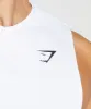 Gymshark React Drop Arm Tank - White sold by Gymshark
