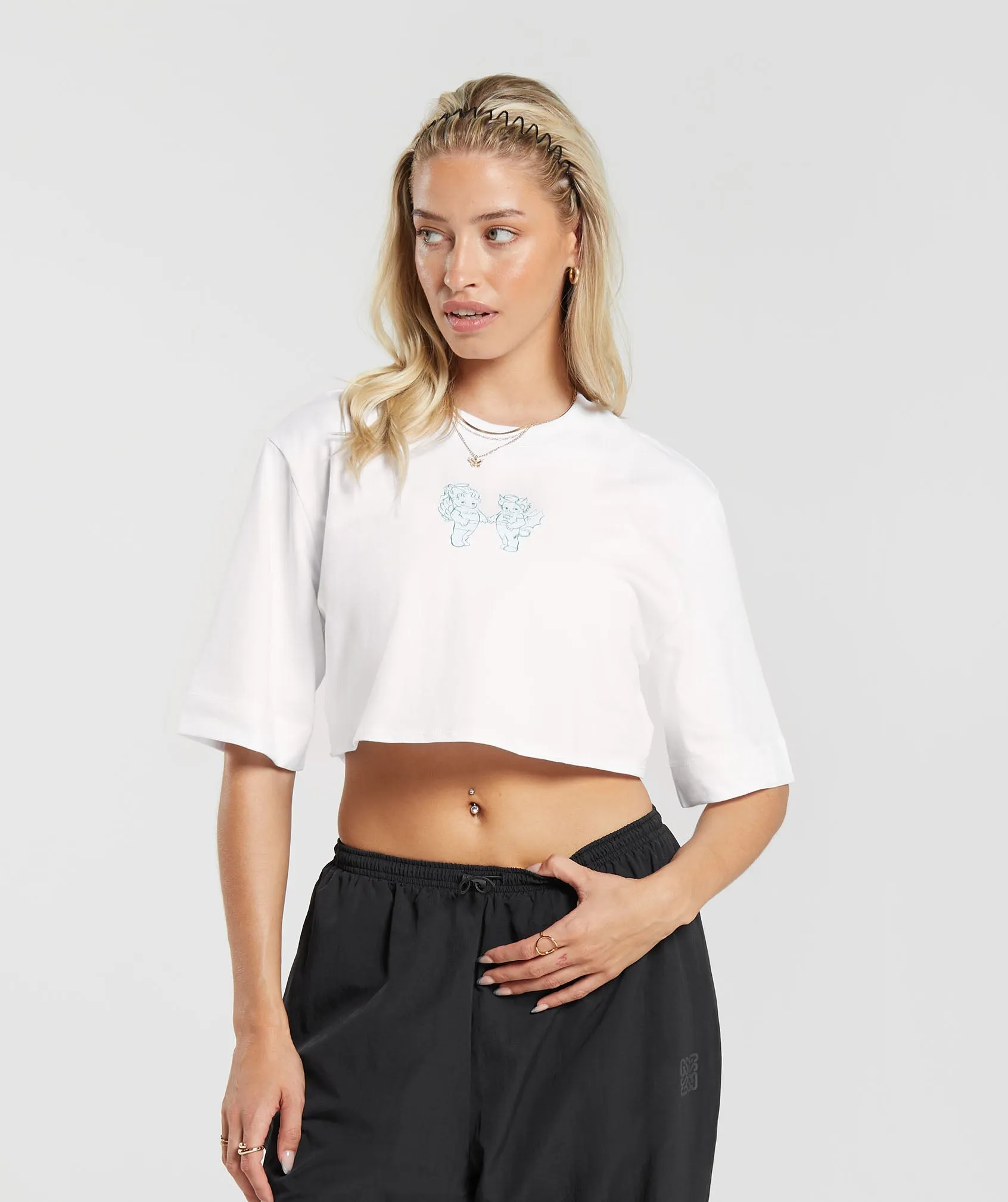 Gymshark Cherub Graphic Crop Top - White sold by Gymshark