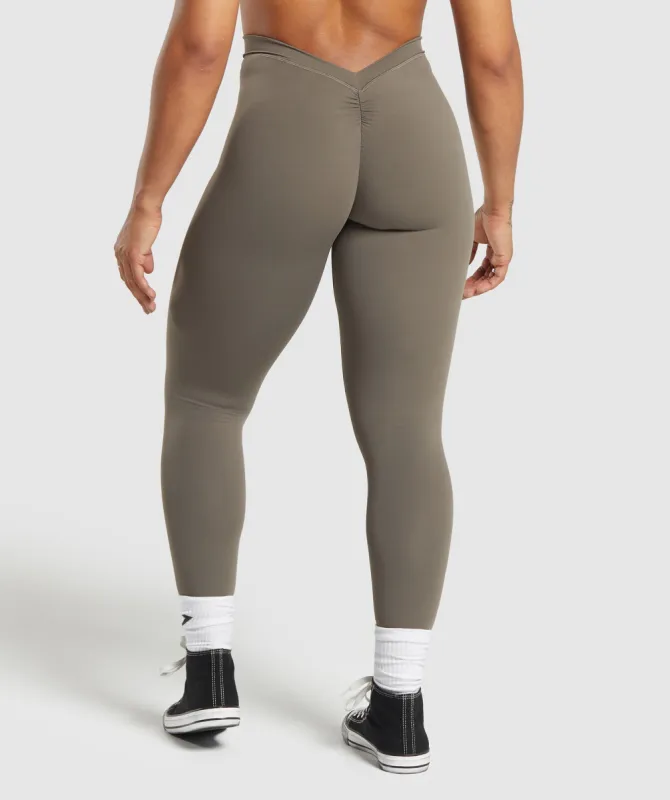 Gymshark Lifting Dipped Waistband Leggings - Camo Brown sold by Gymshark