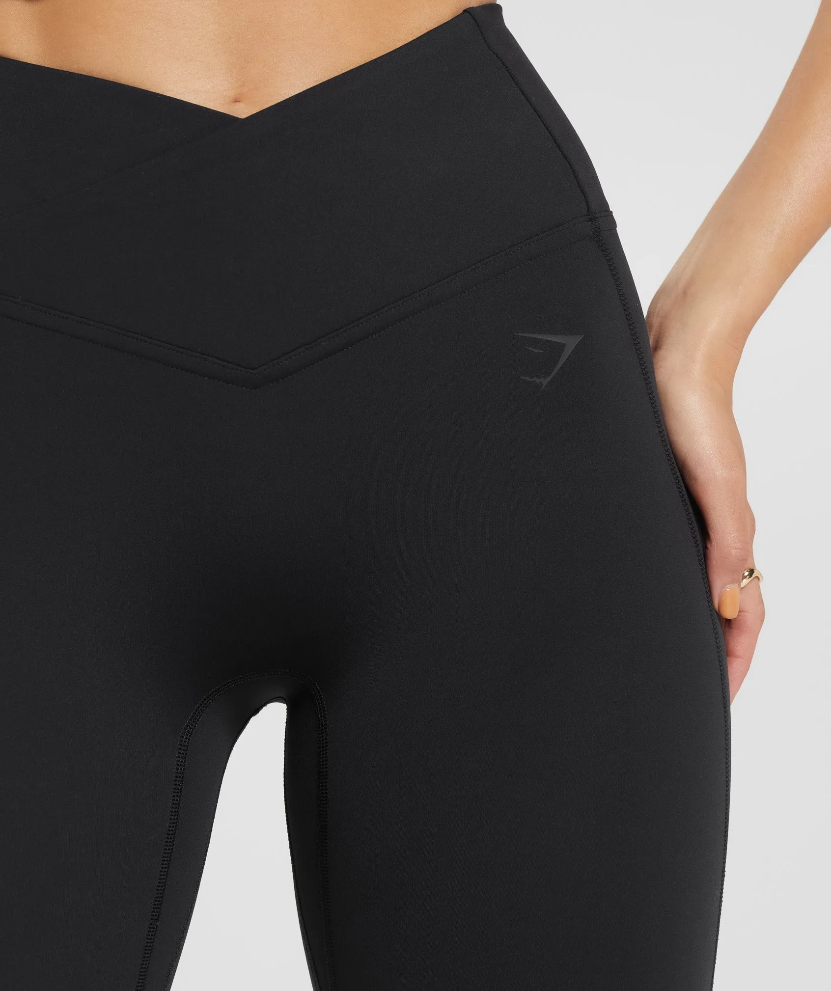 Gymshark Crossover Regular Flared Leggings - Black sold by Gymshark product image thumbnail 5