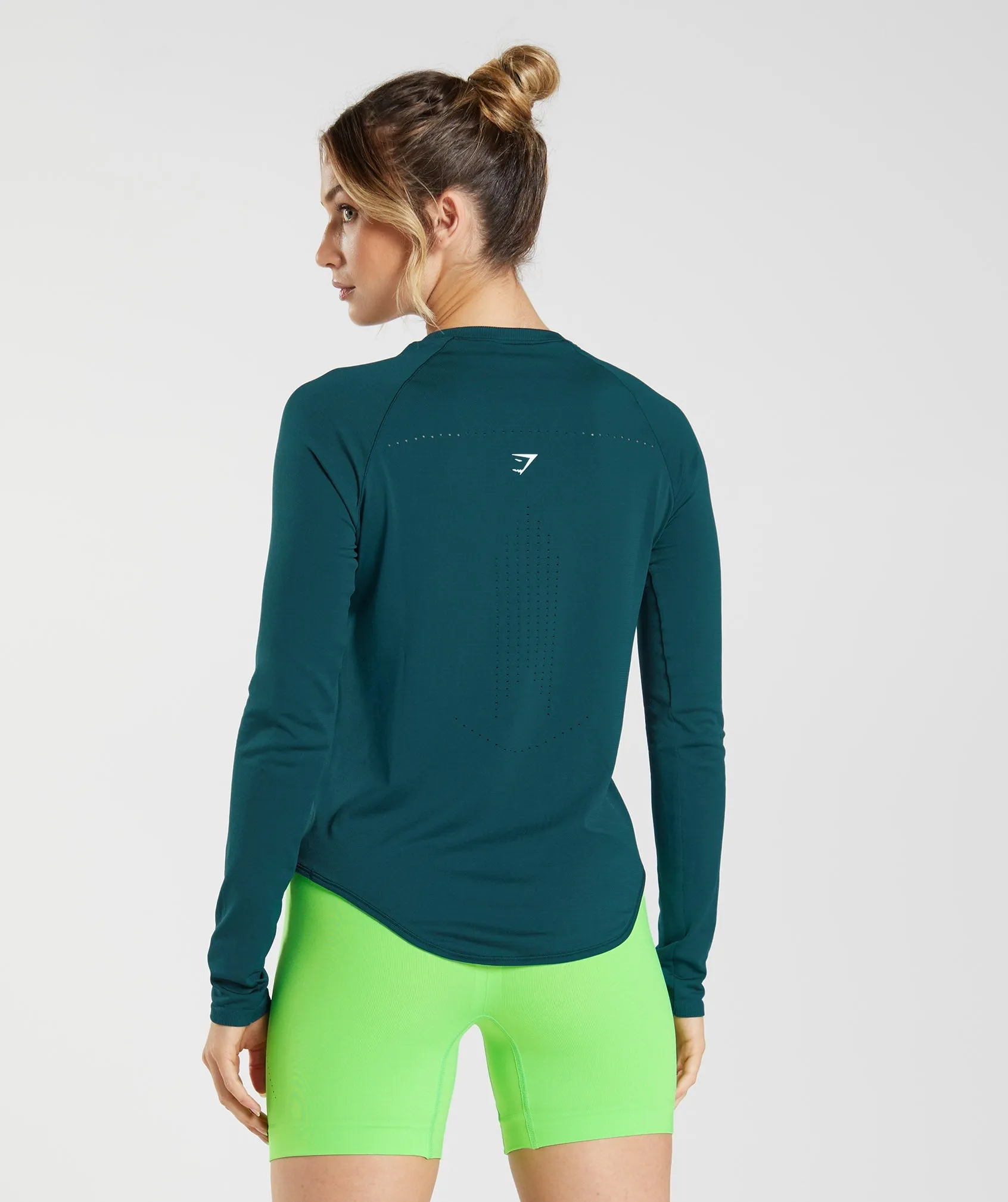 Gymshark Sweat Seamless Long Sleeve Top - Winter Teal sold by Gymshark product image thumbnail 2
