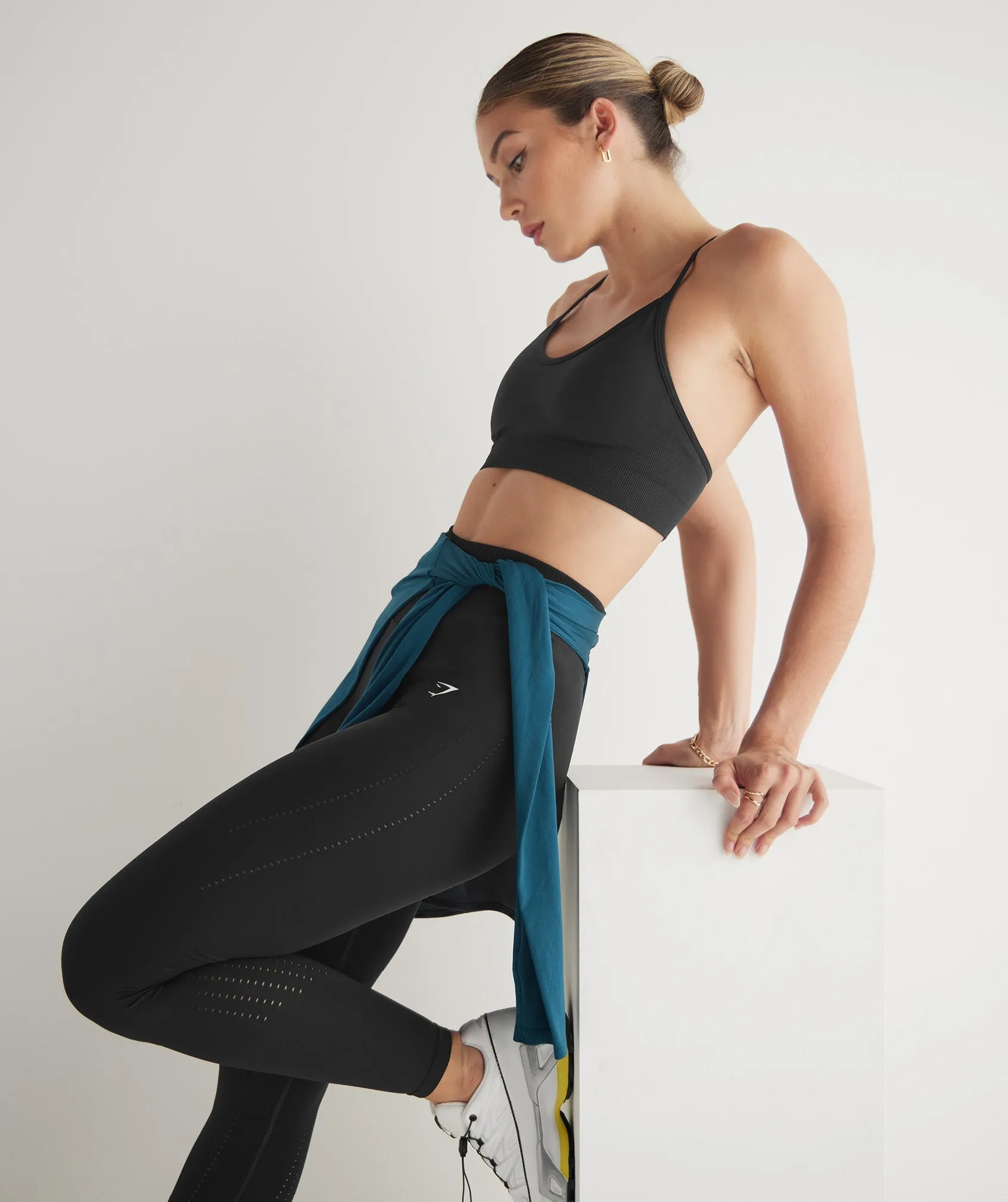 Gymshark Sweat Seamless Long Sleeve Top - Winter Teal sold by Gymshark product image thumbnail 5