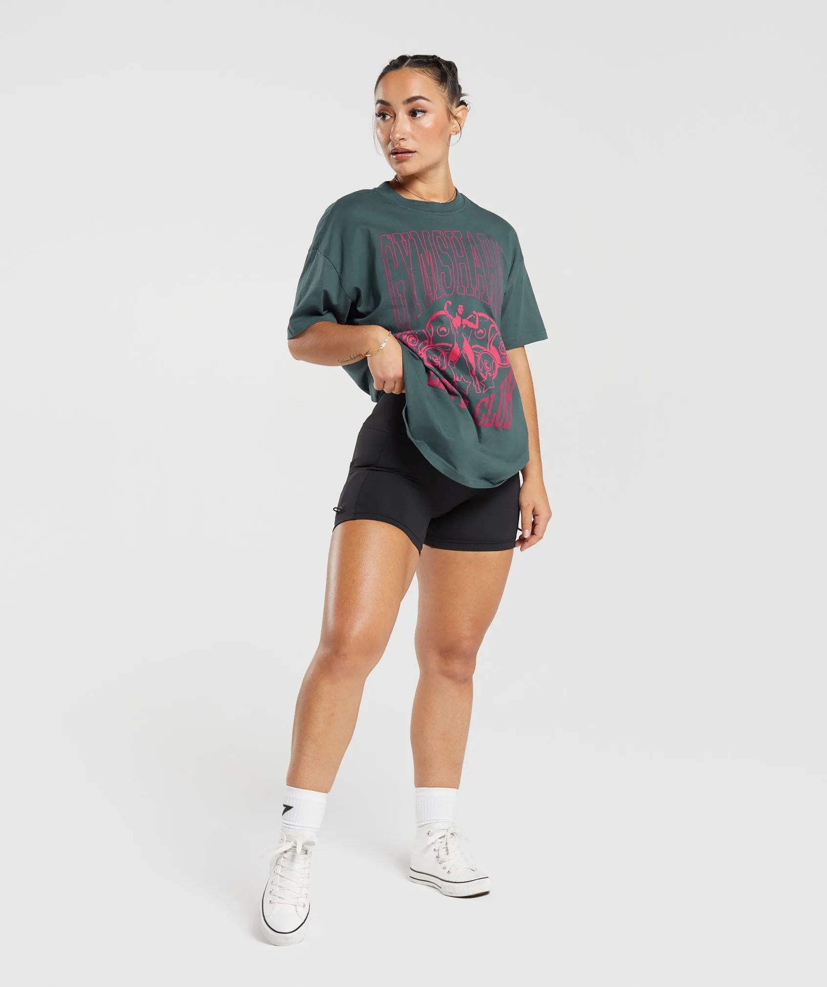 Gymshark Lifting Graphic Oversized T-Shirt - Smokey Teal sold by Gymshark product image thumbnail 3