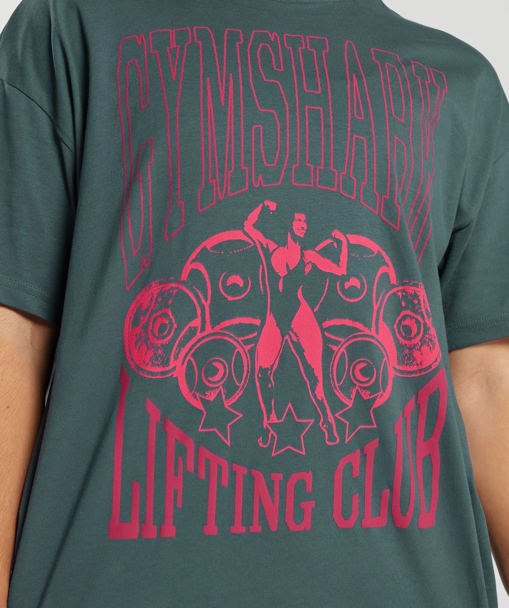 Gymshark Lifting Graphic Oversized T-Shirt - Smokey Teal sold by Gymshark product image thumbnail 5