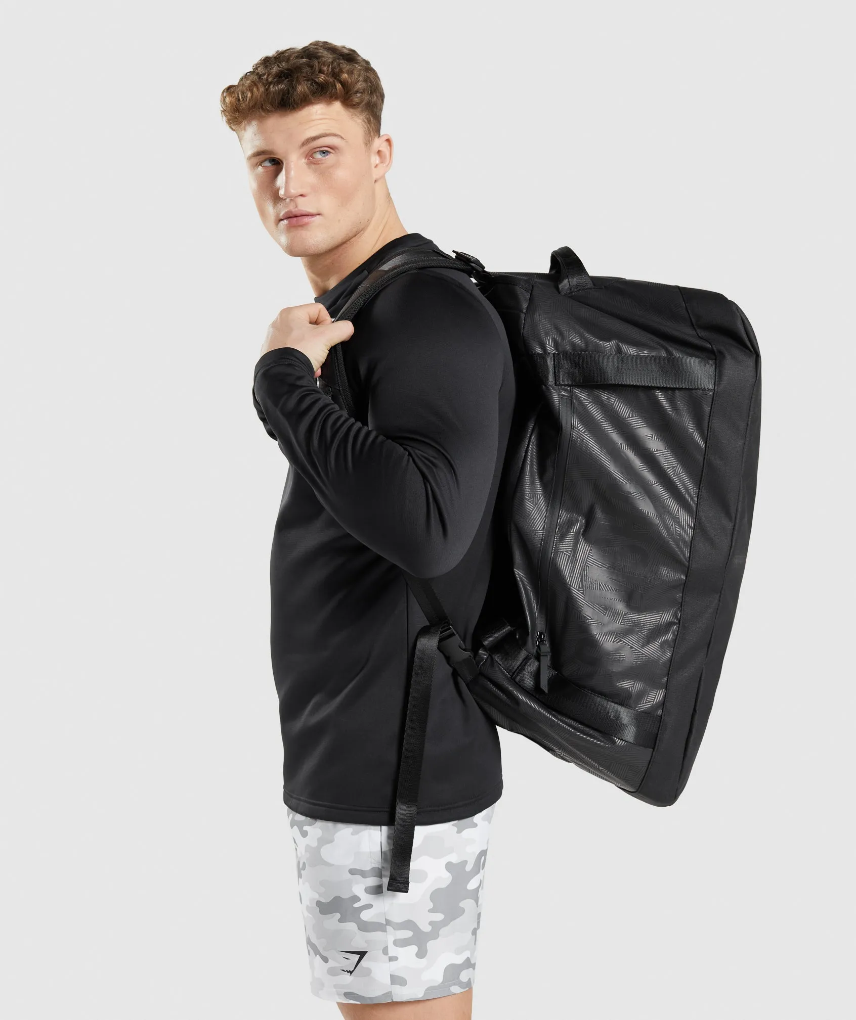 Gymshark X-Series Duffle Bag - Black Print sold by Gymshark