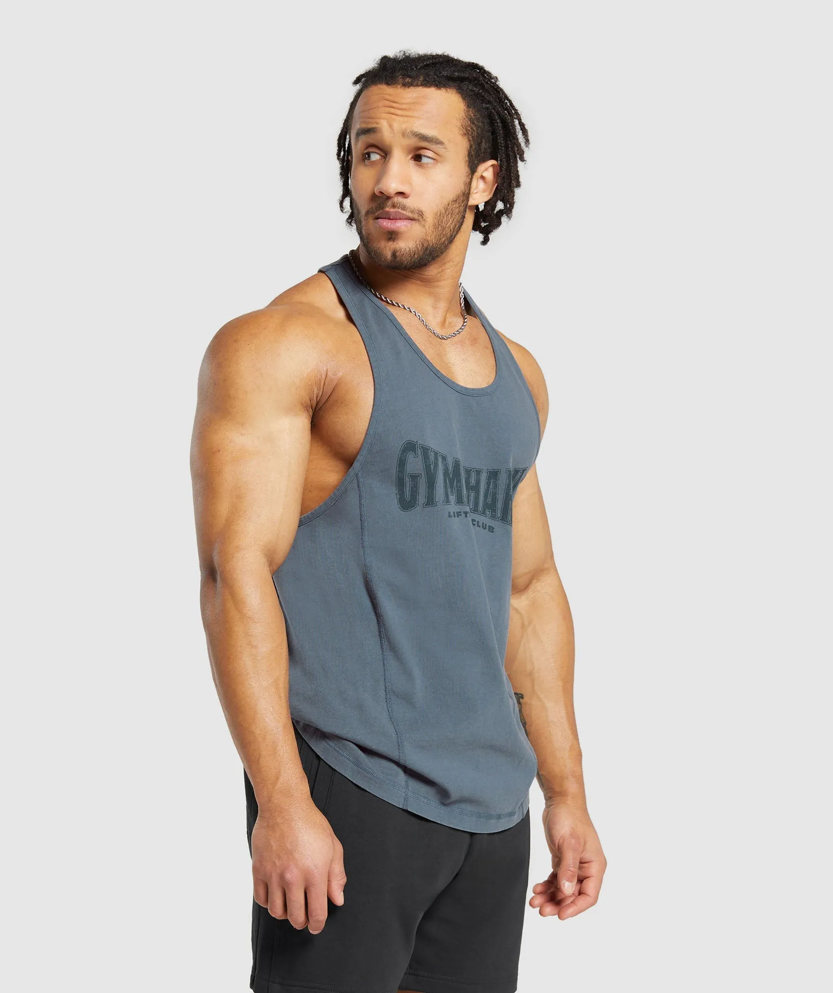 Gymshark Heritage Washed Stringer - Titanium Blue sold by Gymshark product image thumbnail 3