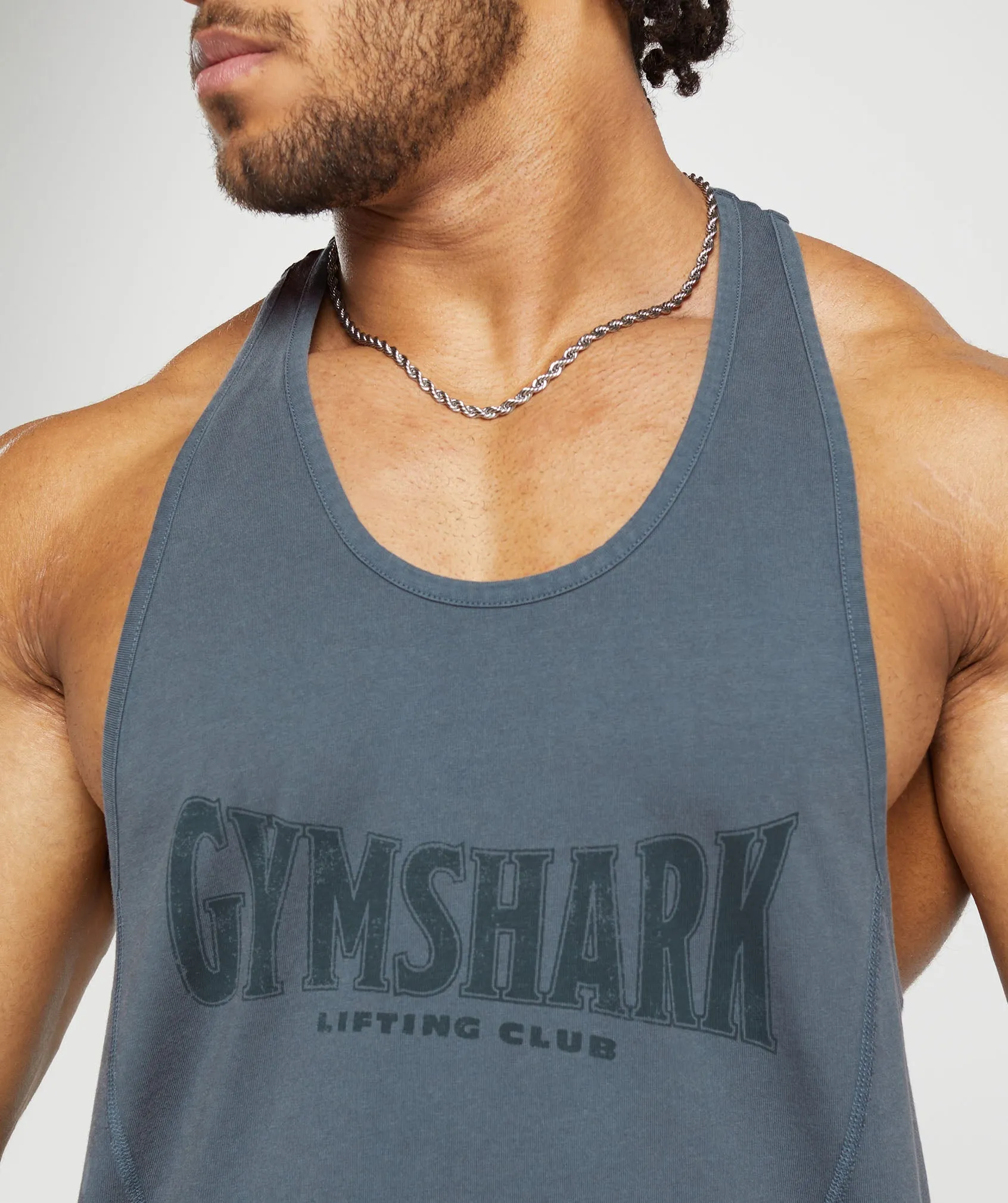 Gymshark Heritage Washed Stringer - Titanium Blue sold by Gymshark product image thumbnail 5