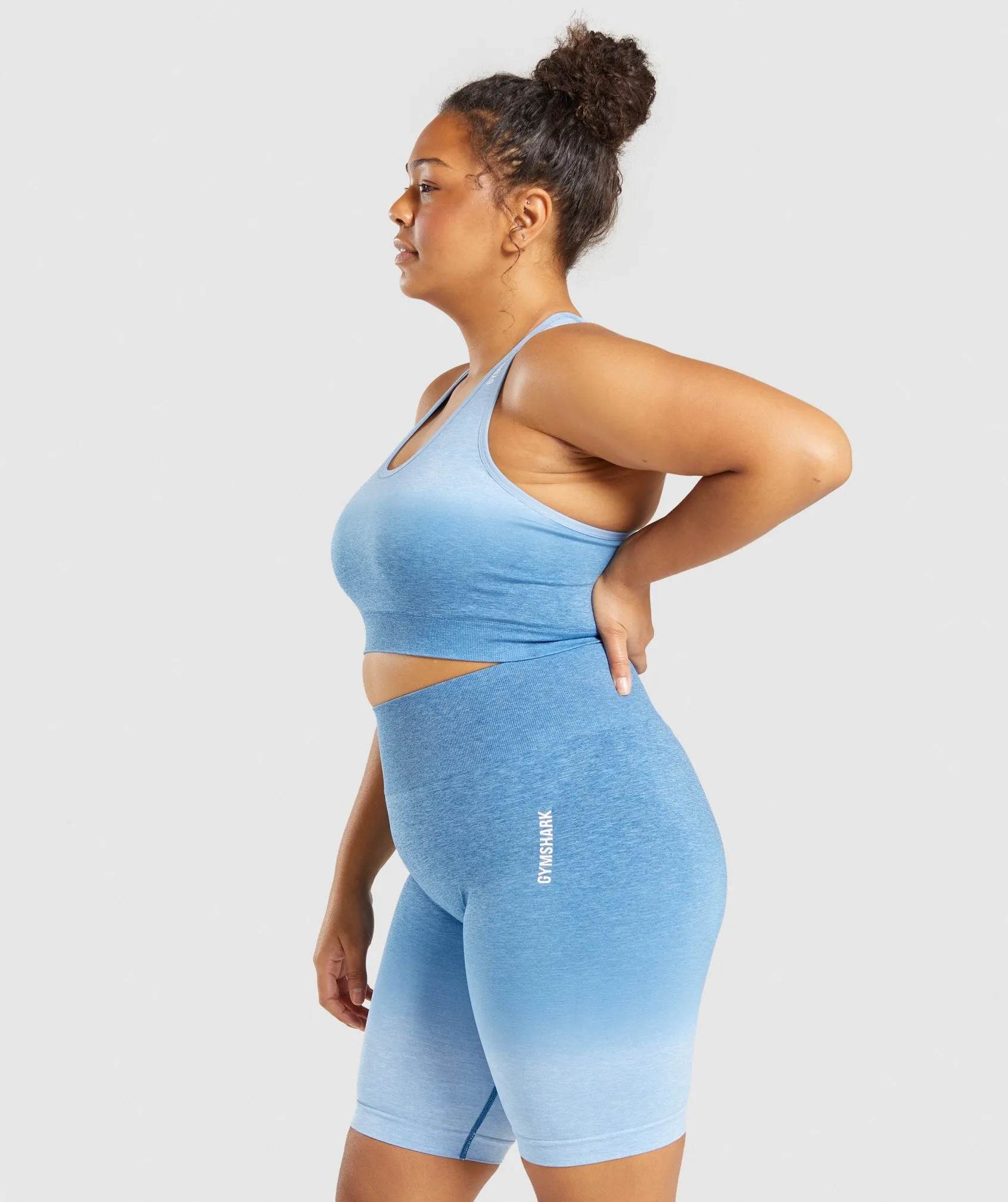 Gymshark Adapt Ombre Seamless Sports Bra - Light Blue Marl/Blue sold by Gymshark product image thumbnail 3