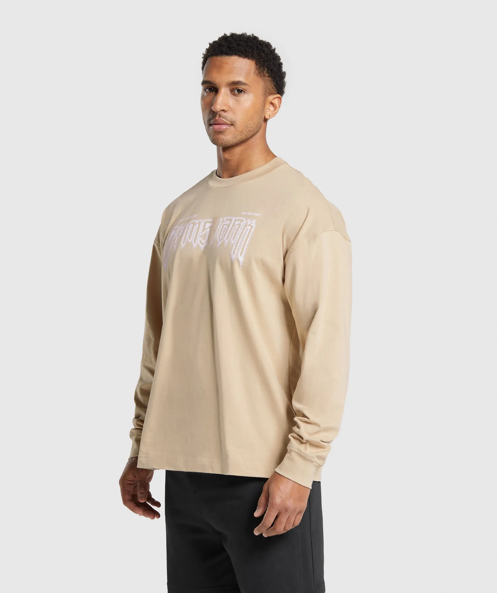 Gymshark Masters of Our Craft Long Sleeve T-Shirt - Vanilla Beige sold by Gymshark product image thumbnail 3