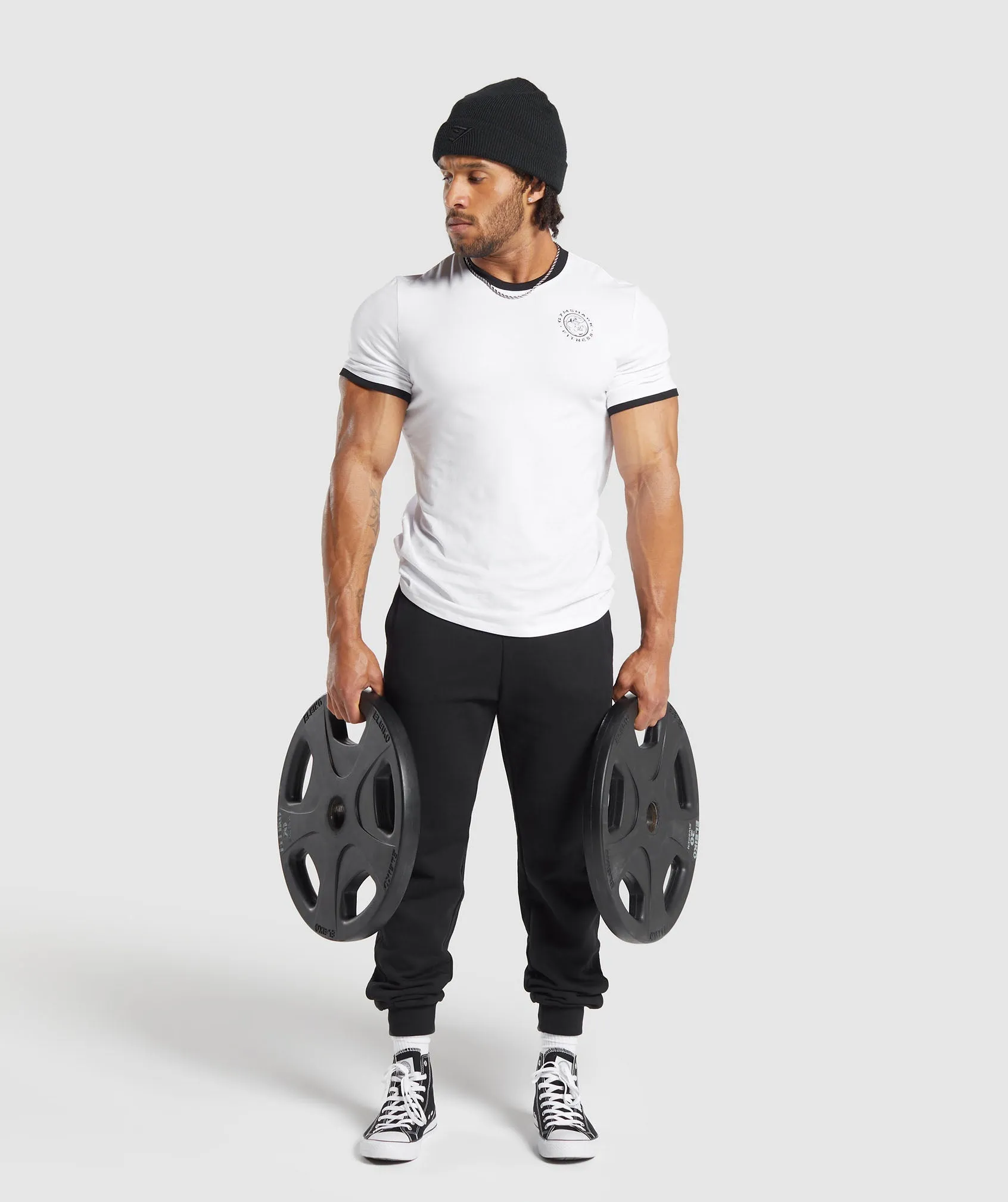 Gymshark Legacy Ringer T-Shirt - White/Black sold by Gymshark product image thumbnail 4
