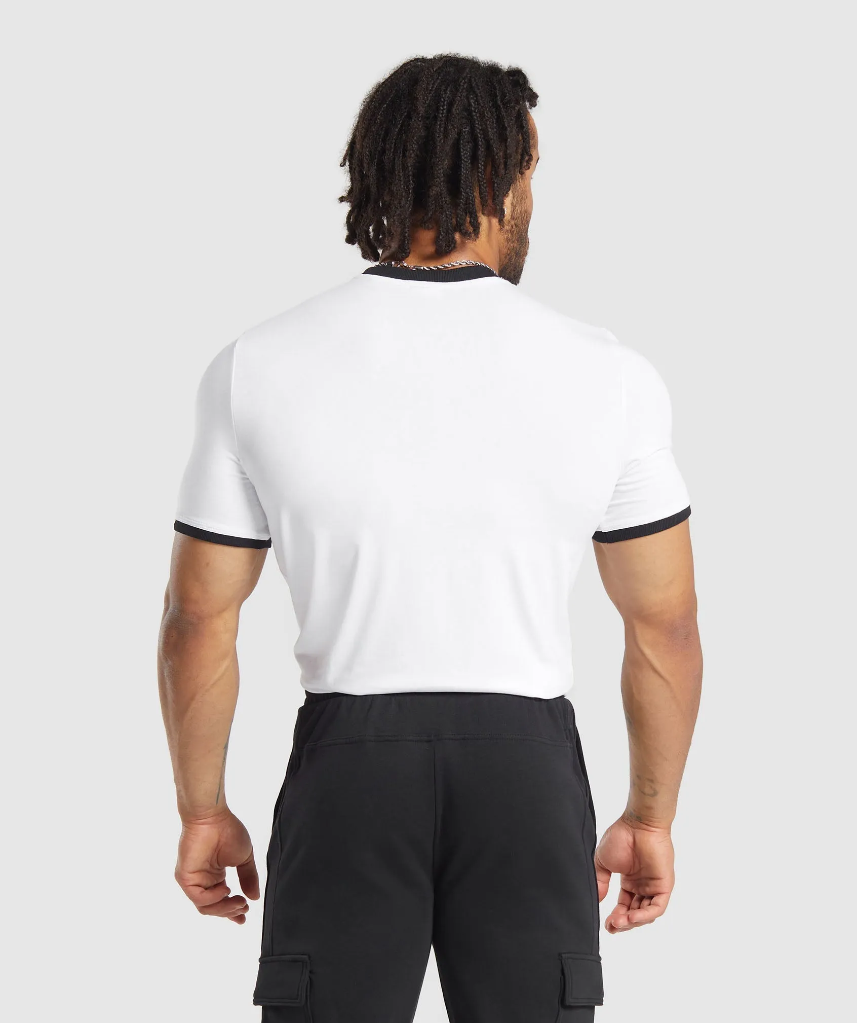 Gymshark Legacy Ringer T-Shirt - White/Black sold by Gymshark product image thumbnail 2