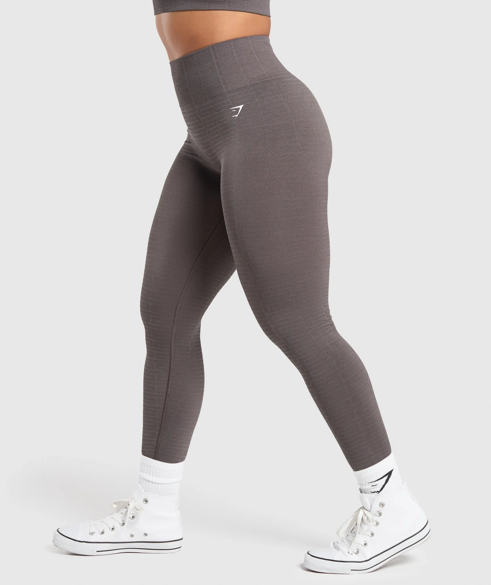 Gymshark Adapt Monogram Seamless Leggings - Greyed Purple/Brushed Grey sold by Gymshark product image thumbnail 3