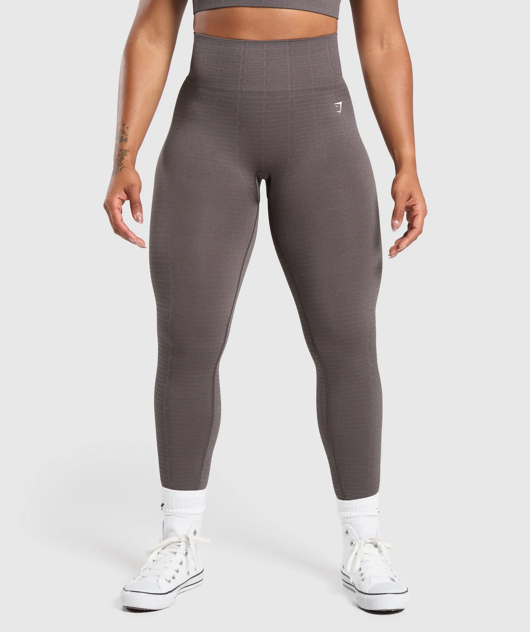 Gymshark Adapt Monogram Seamless Leggings - Greyed Purple/Brushed Grey sold by Gymshark