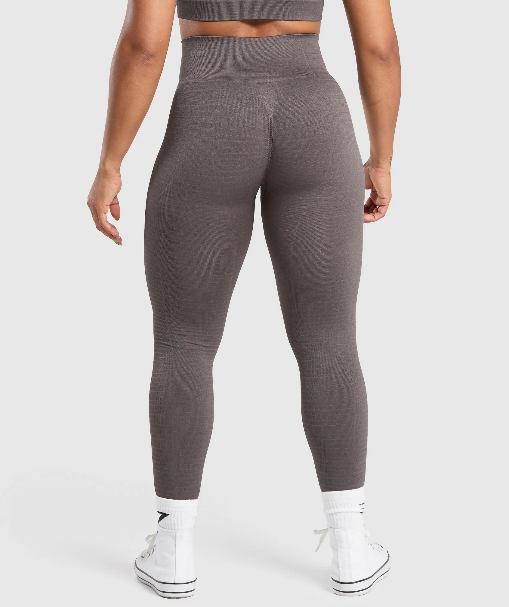 Gymshark Adapt Monogram Seamless Leggings - Greyed Purple/Brushed Grey sold by Gymshark product image thumbnail 2