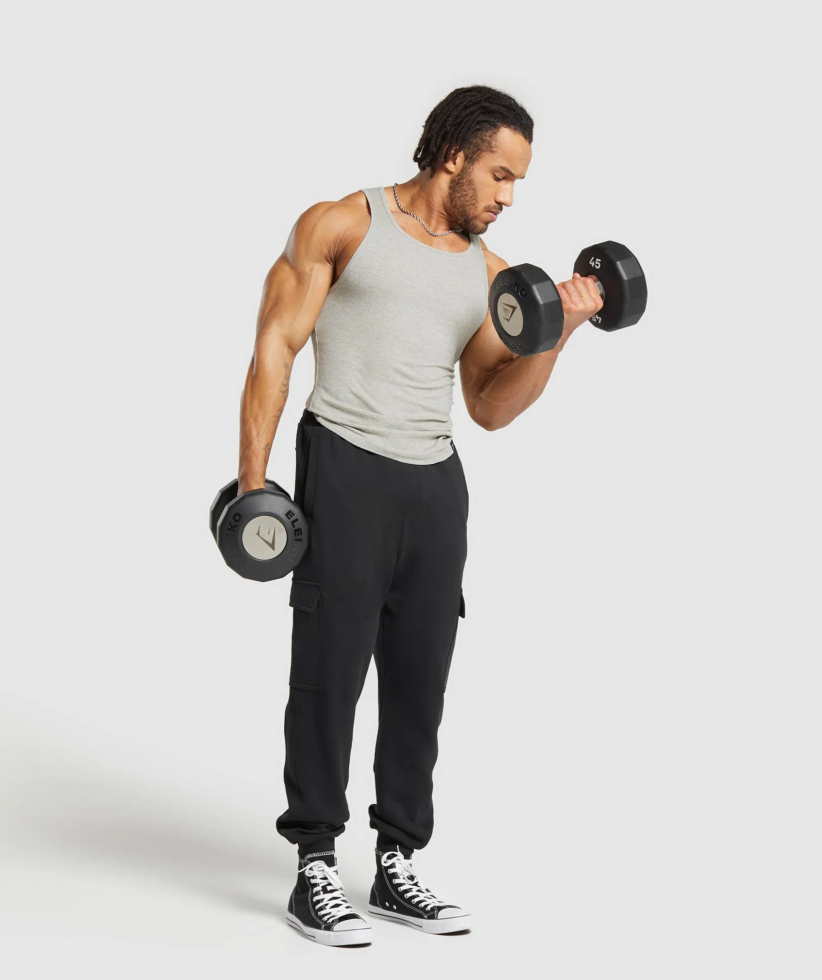 Gymshark Ribbed Tank 3 Pack - Stone Grey Marl/Stone Grey Marl/Stone Grey Marl sold by Gymshark product image thumbnail 4