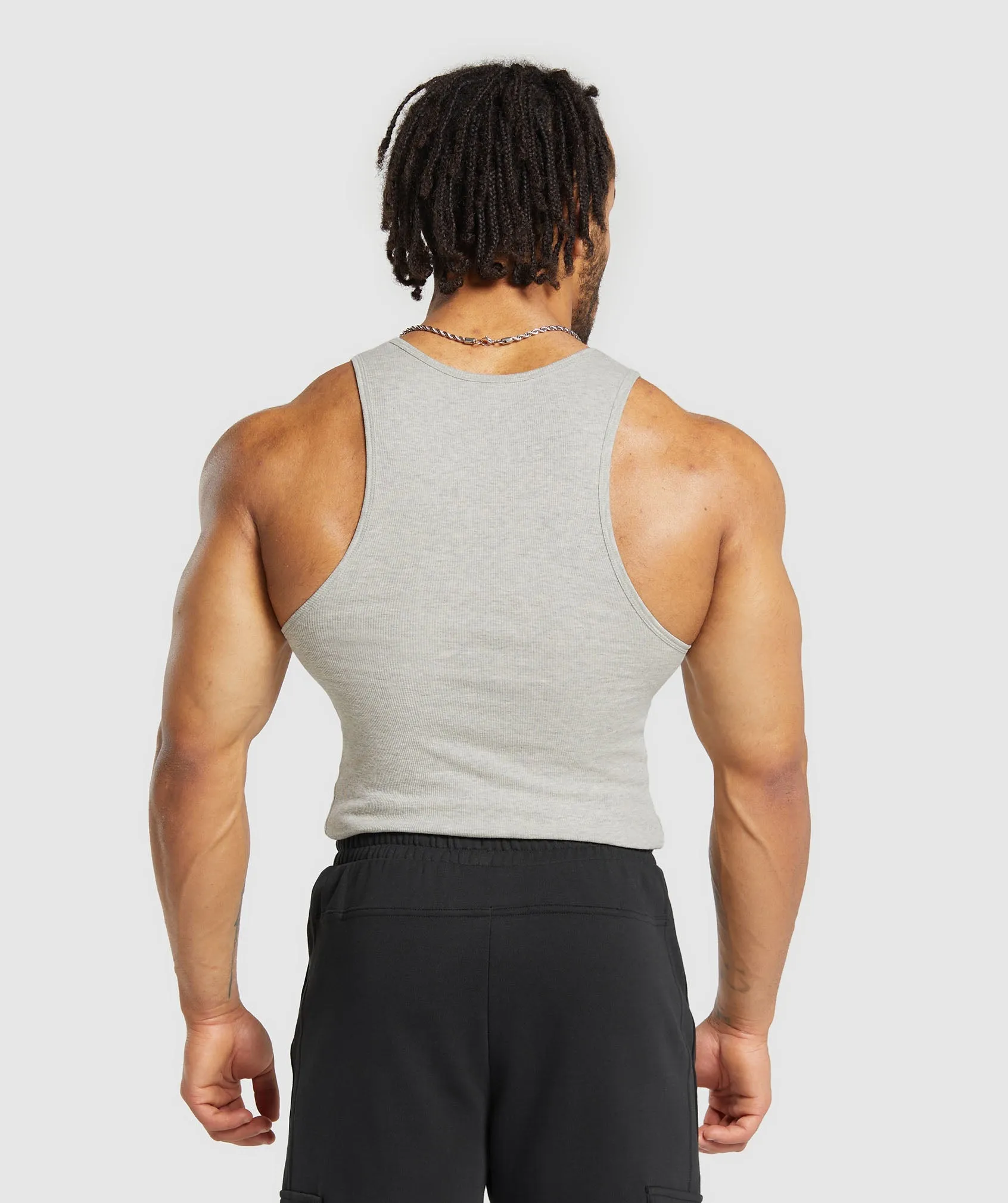 Gymshark Ribbed Tank 3 Pack - Stone Grey Marl/Stone Grey Marl/Stone Grey Marl sold by Gymshark product image thumbnail 2