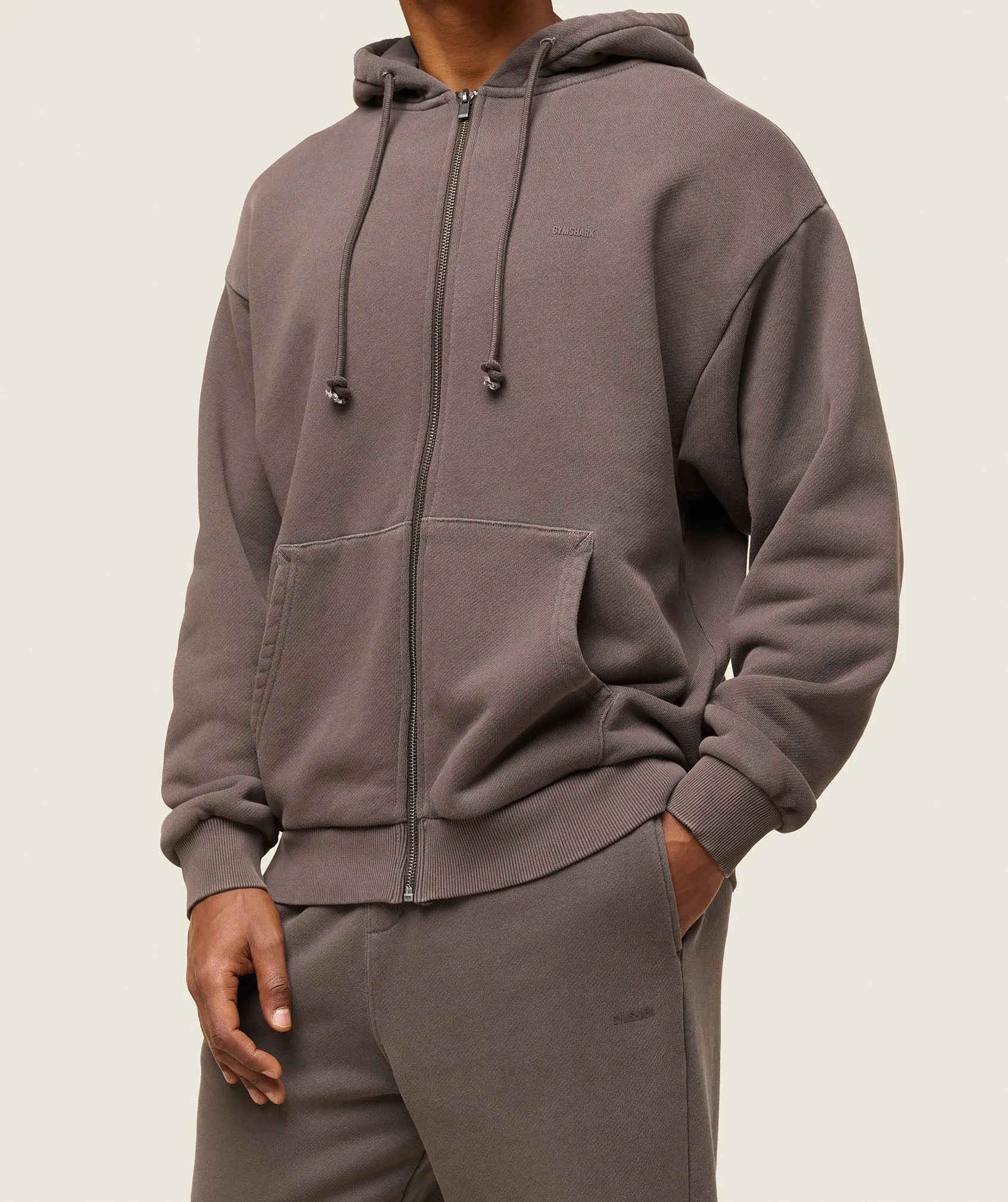 Gymshark everywear Relaxed Zip Hoodie - Archive Brown sold by Gymshark product image thumbnail 4
