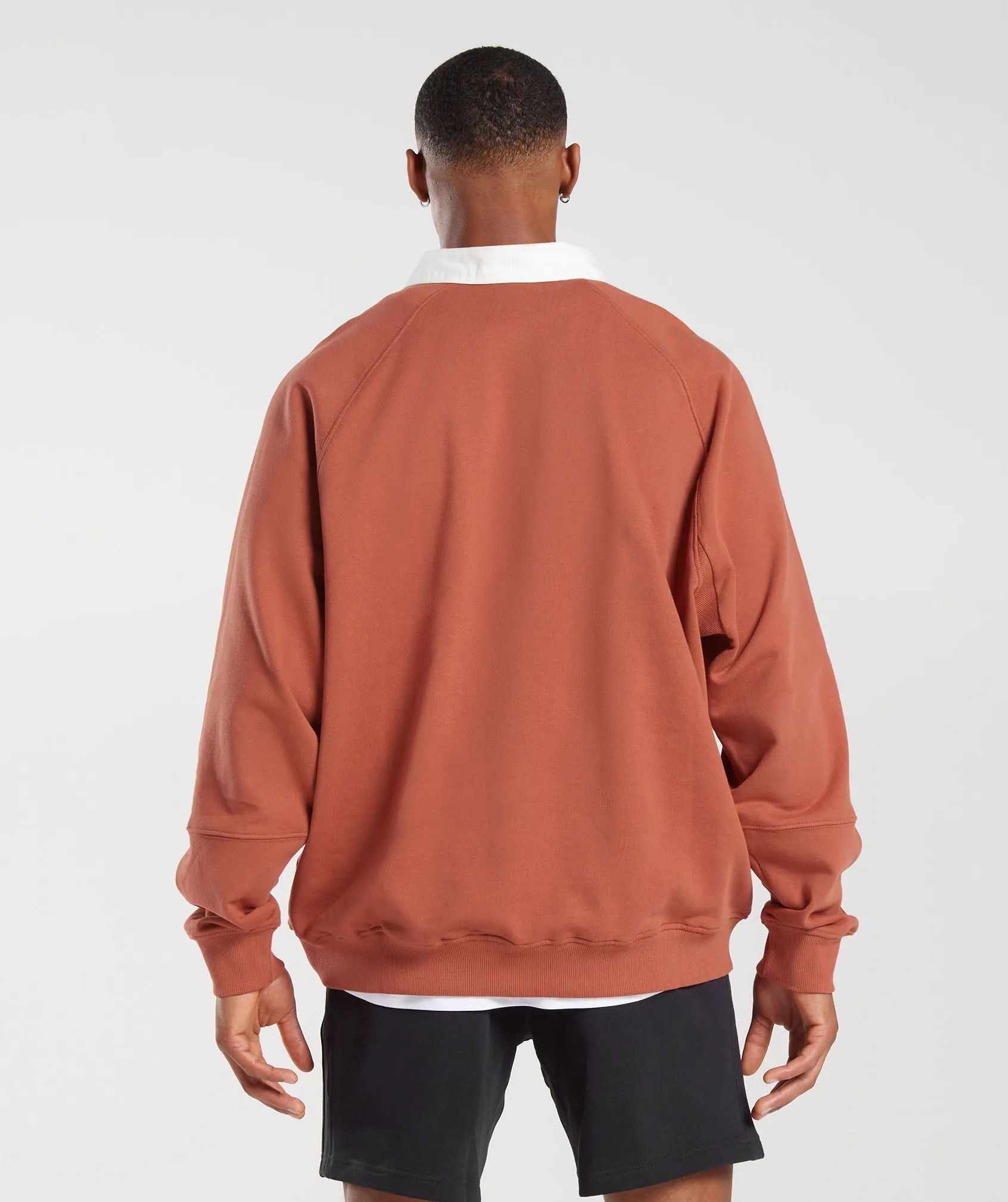 Gymshark Rest Day Essentials Sweat Polo - Persimmon Red sold by Gymshark product image thumbnail 2