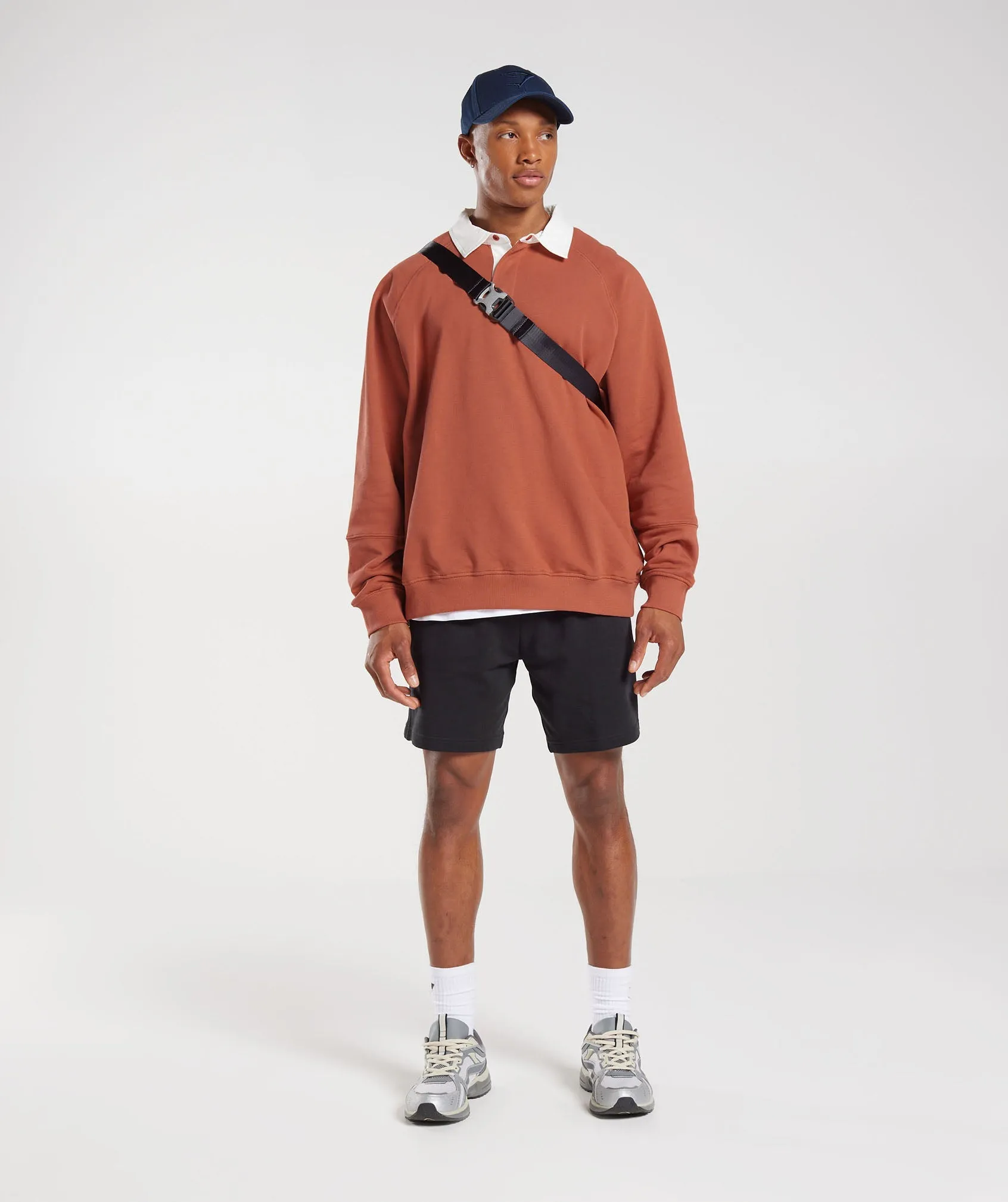 Gymshark Rest Day Essentials Sweat Polo - Persimmon Red sold by Gymshark product image thumbnail 4