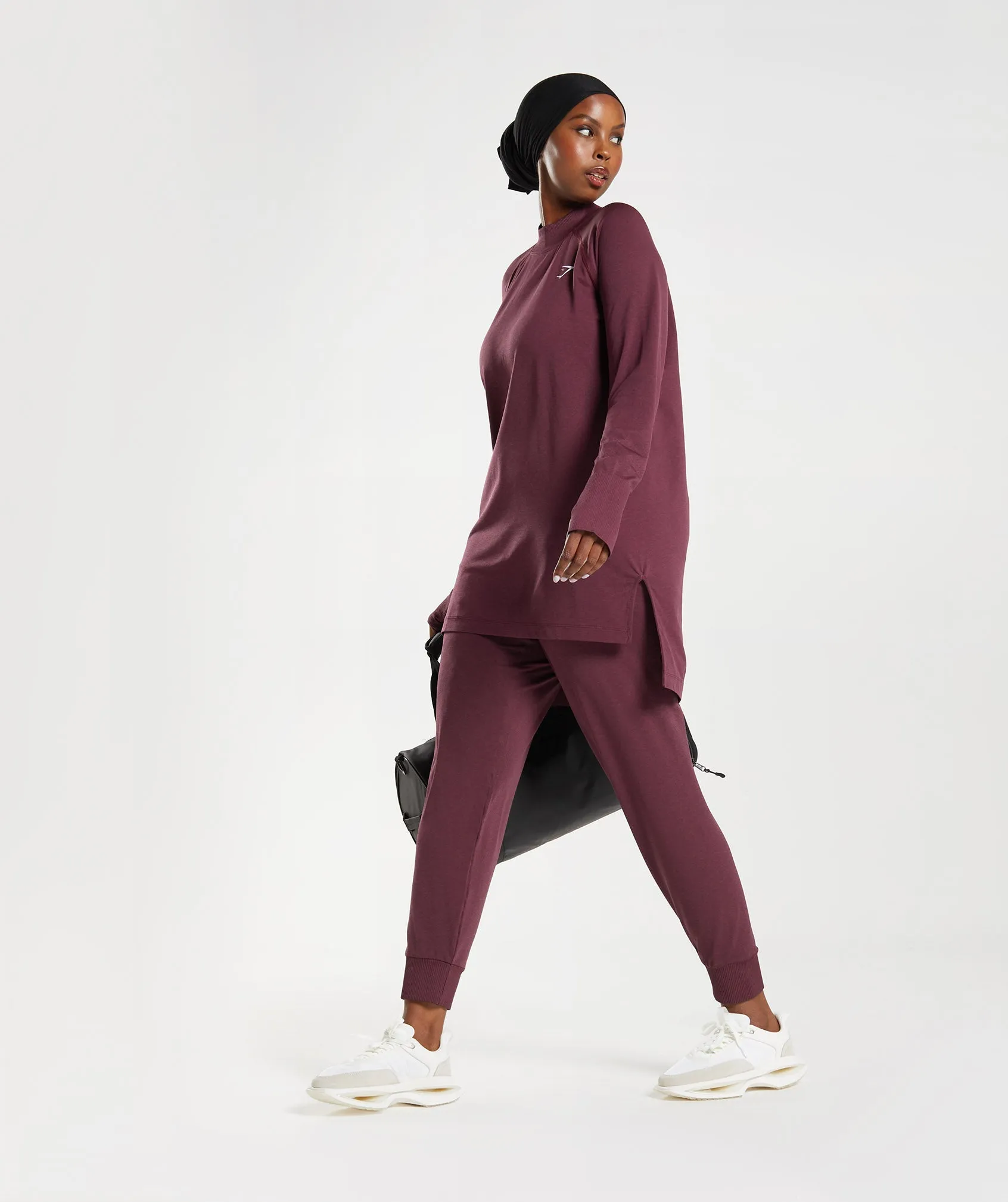 Gymshark Vital Seamless Long Line Top - Baked Maroon Marl sold by Gymshark product image thumbnail 4
