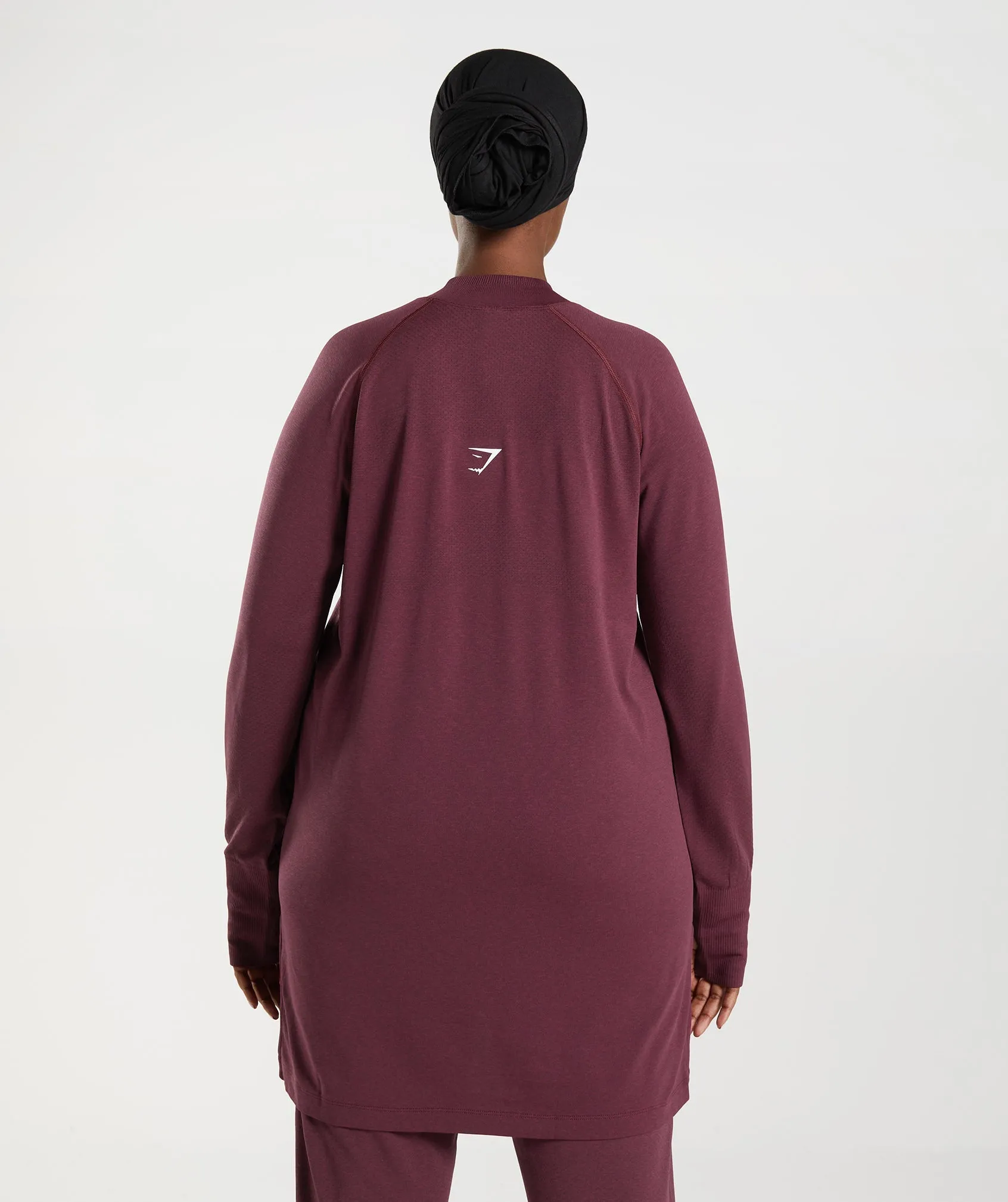 Gymshark Vital Seamless Long Line Top - Baked Maroon Marl sold by Gymshark product image thumbnail 2