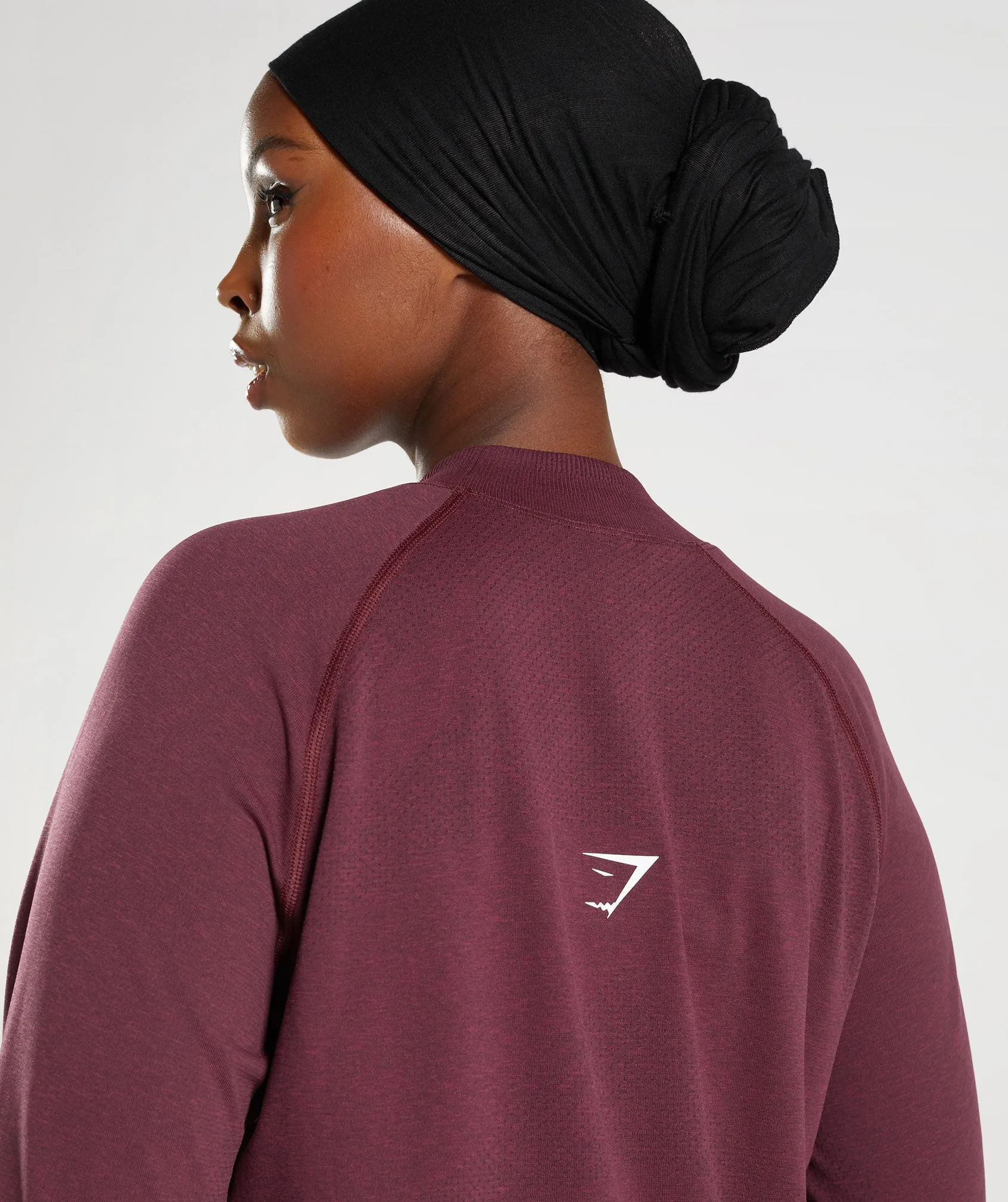 Gymshark Vital Seamless Long Line Top - Baked Maroon Marl sold by Gymshark product image thumbnail 5