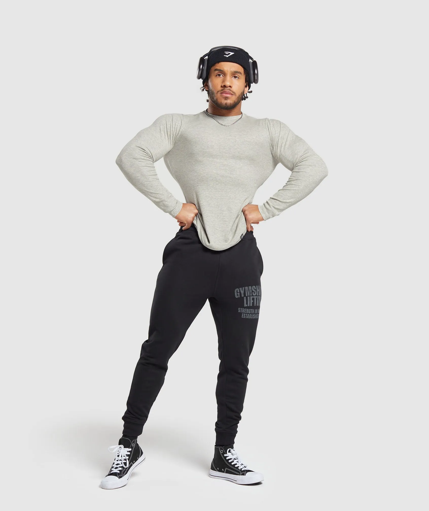 Gymshark Ribbed Long Sleeve T-Shirt - Stone Grey Marl sold by Gymshark product image thumbnail 4