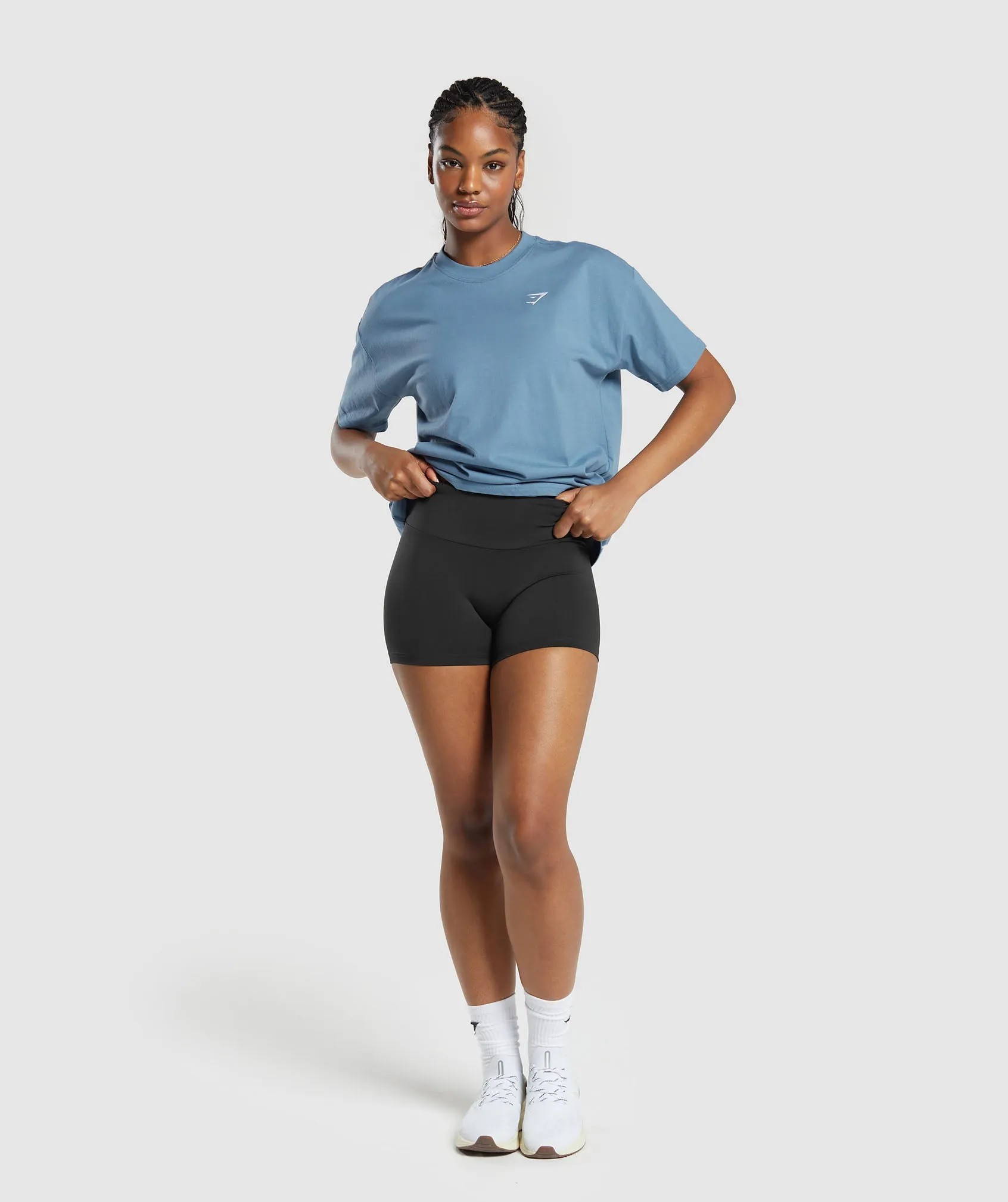 Gymshark Training Oversized T-Shirt - Faded Blue sold by Gymshark product image thumbnail 4