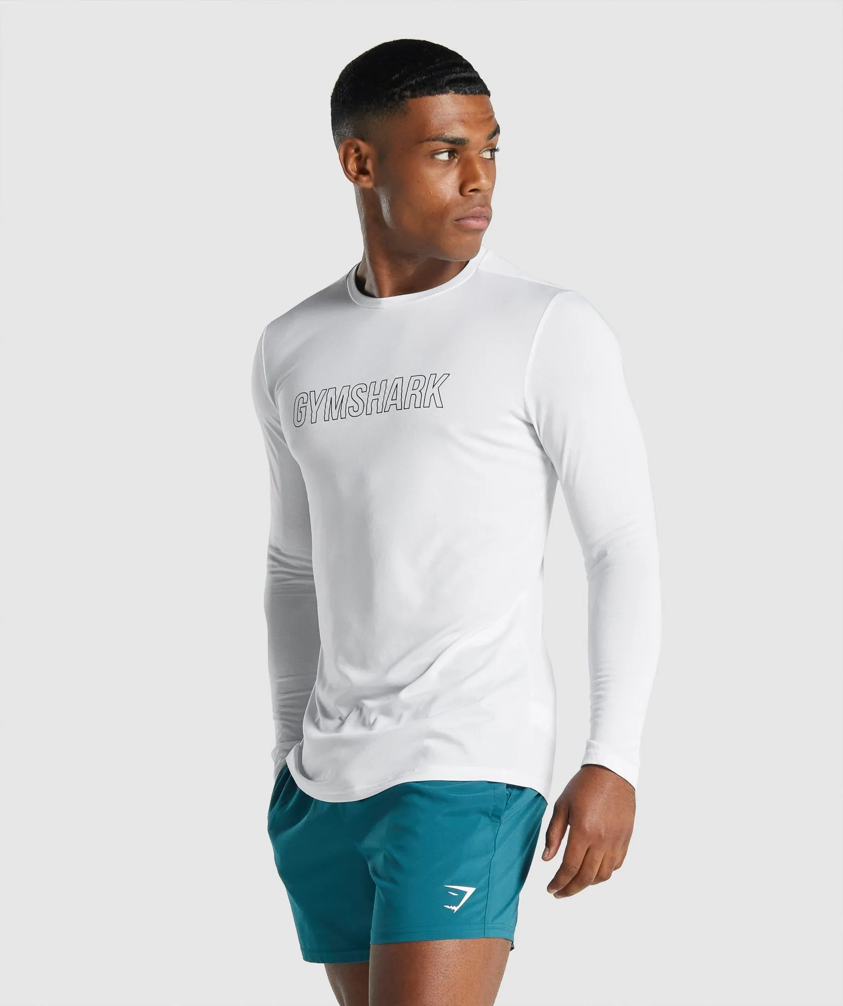 Gymshark Arrival Long Sleeve Graphic T-Shirt - White sold by Gymshark product image thumbnail 3