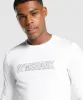 Gymshark Arrival Long Sleeve Graphic T-Shirt - White sold by Gymshark