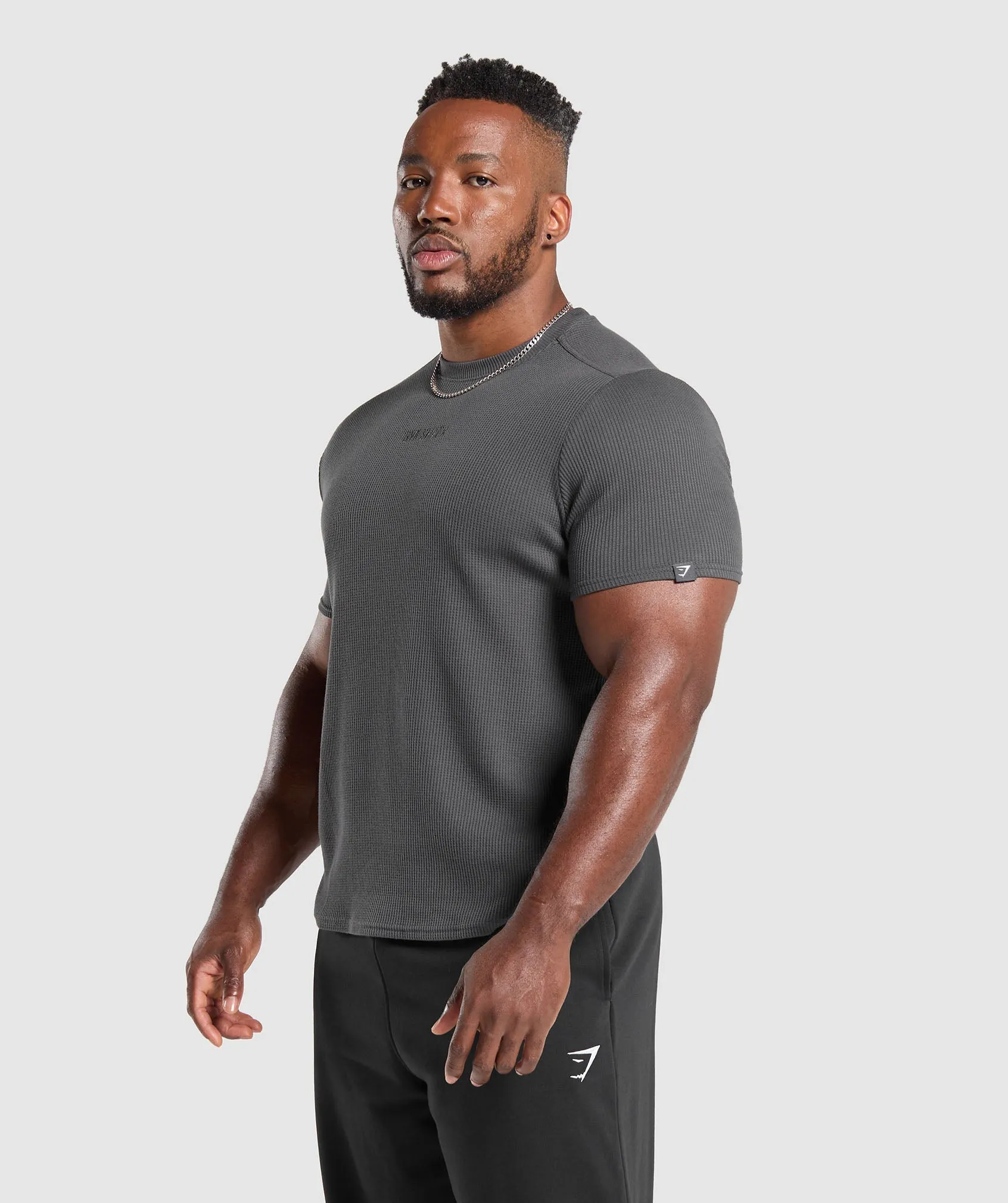 Gymshark Waffle T-Shirt - Onyx Grey sold by Gymshark product image thumbnail 3