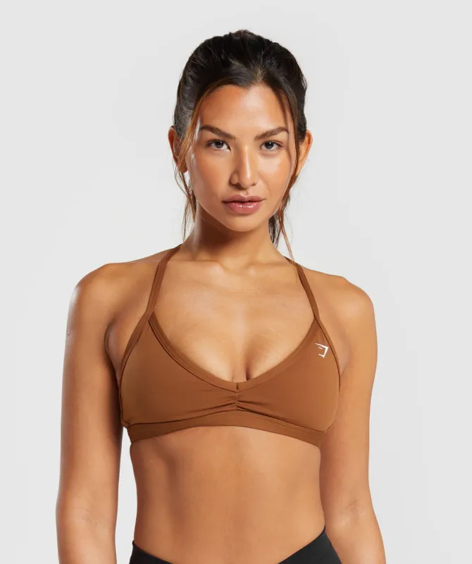 Gymshark Minimal Sports Bra - Copper Brown sold by Gymshark