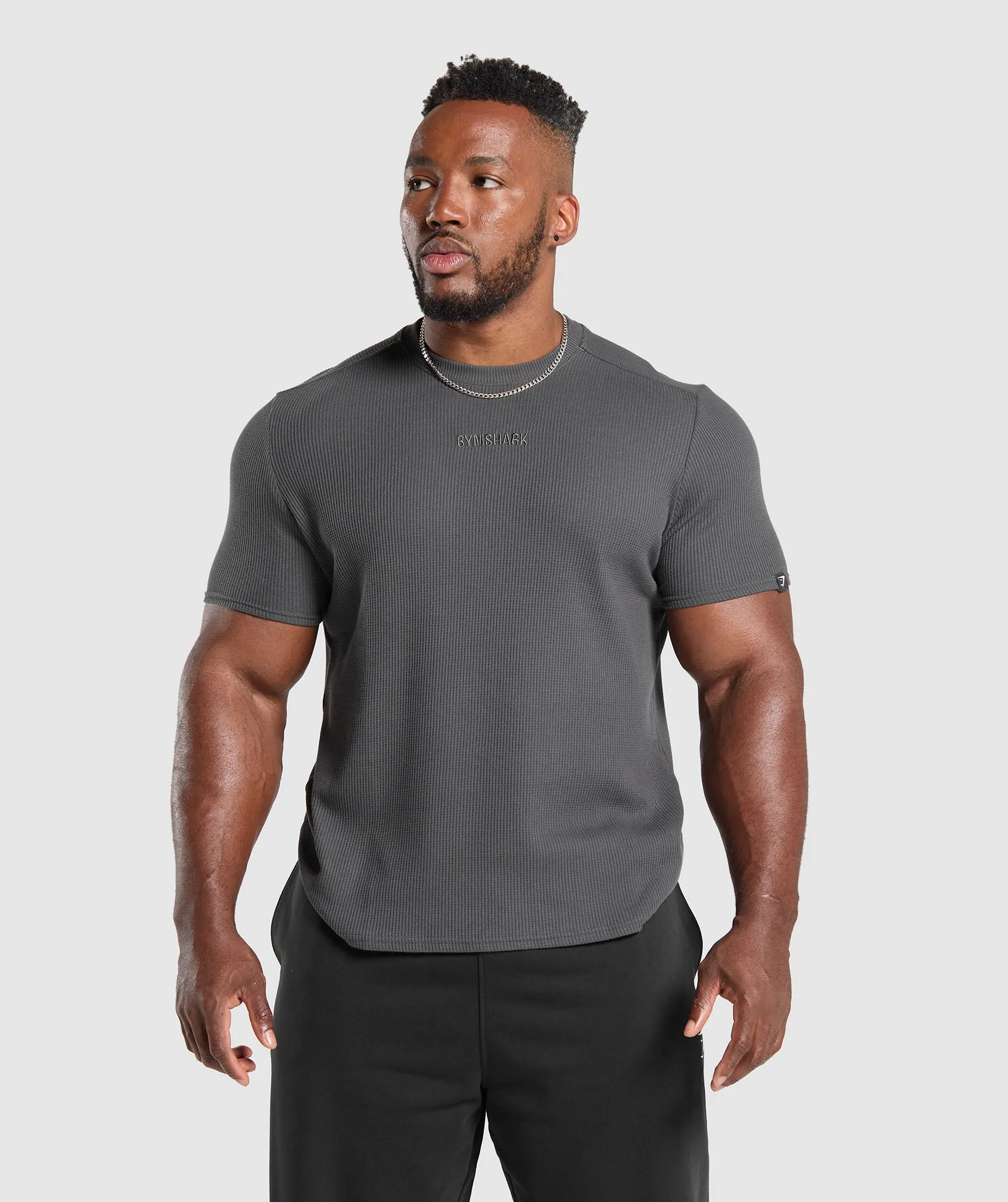Gymshark Waffle T-Shirt - Onyx Grey sold by Gymshark