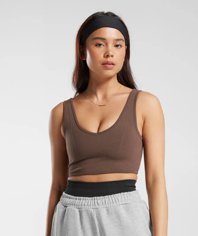 Gymshark Rest Day Seamless Bralette - Oak Brown sold by Gymshark
