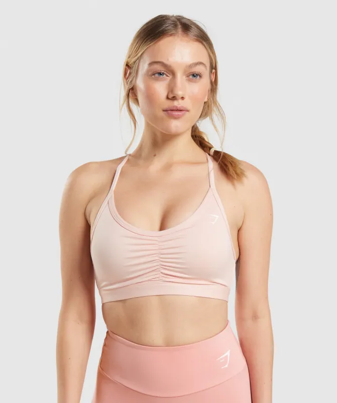 Gymshark Ruched Sports Bra - Light Pink sold by Gymshark