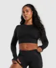 Gymshark Flex Long Sleeve Crop Top - Black sold by Gymshark