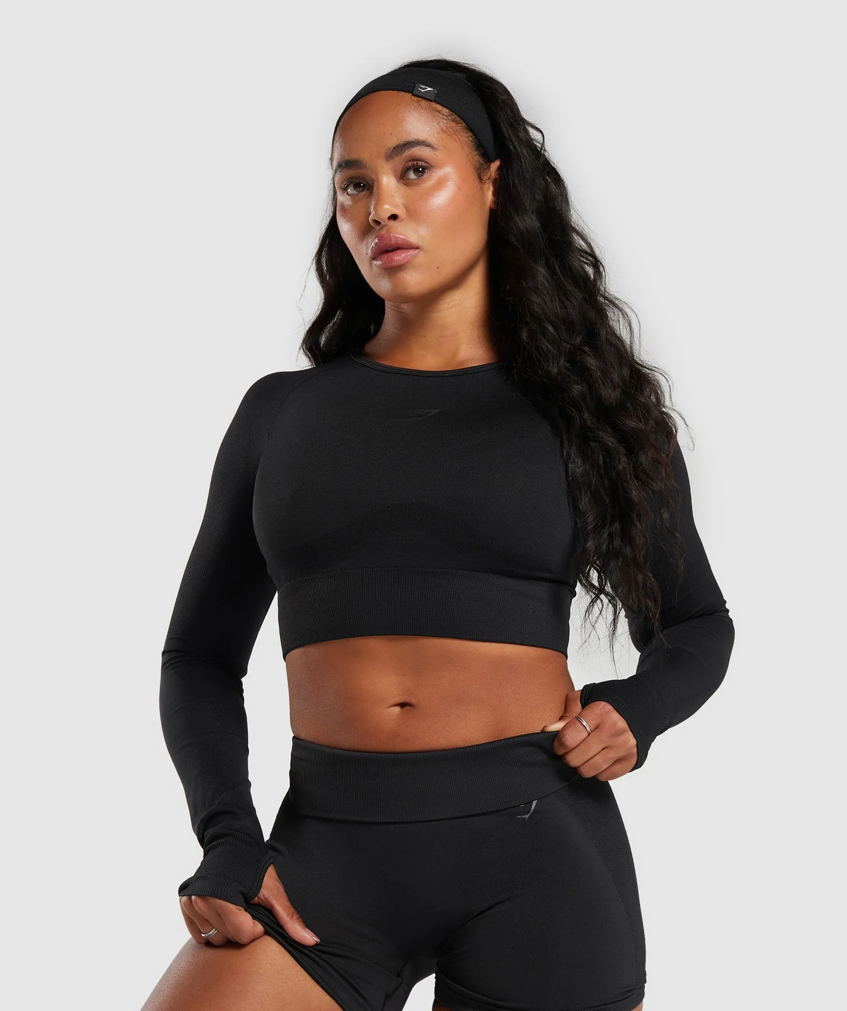 Gymshark Flex Long Sleeve Crop Top - Black sold by Gymshark product image thumbnail 3