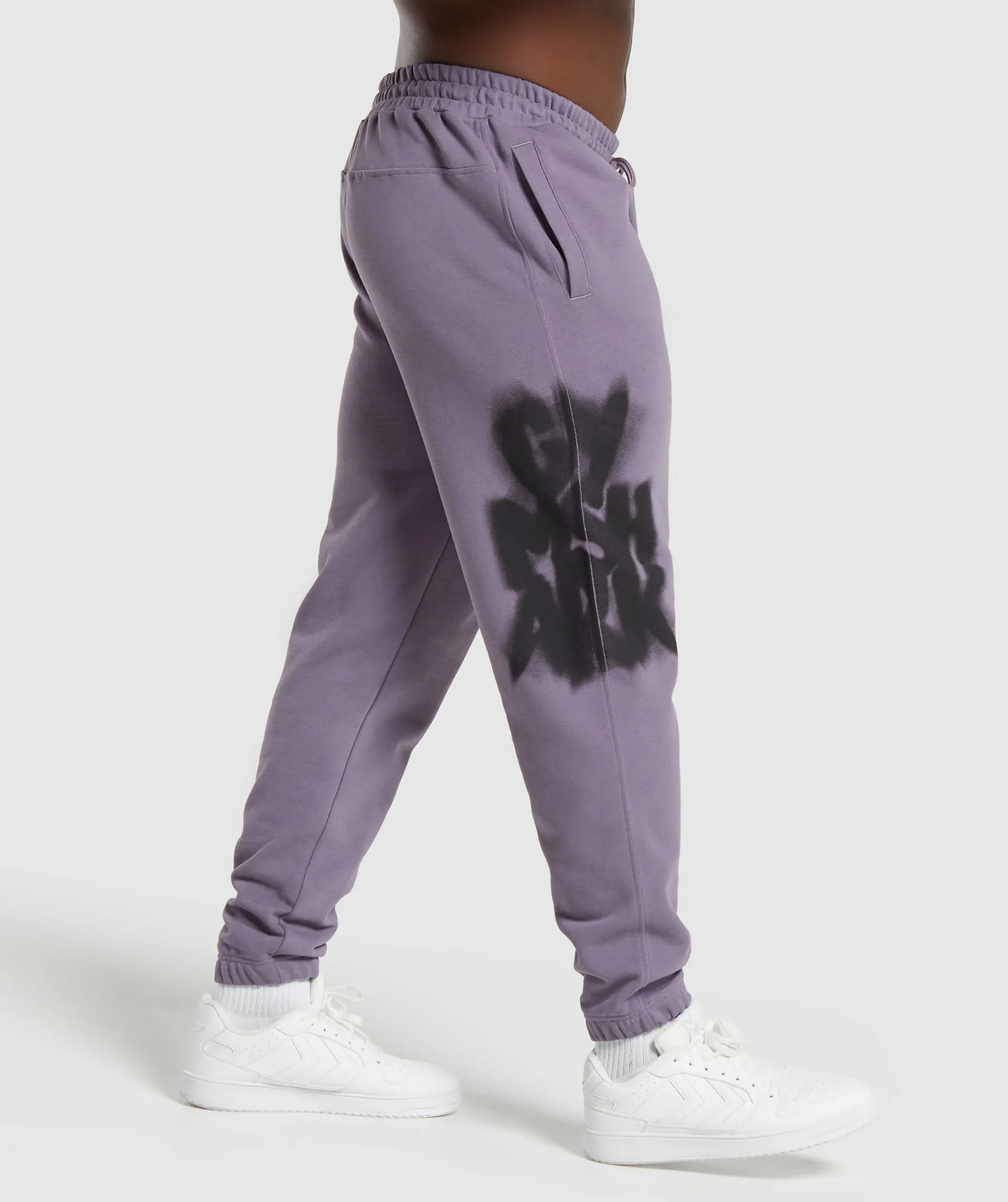 Gymshark Lifting Department Graffiti Joggers - Fog Purple sold by Gymshark