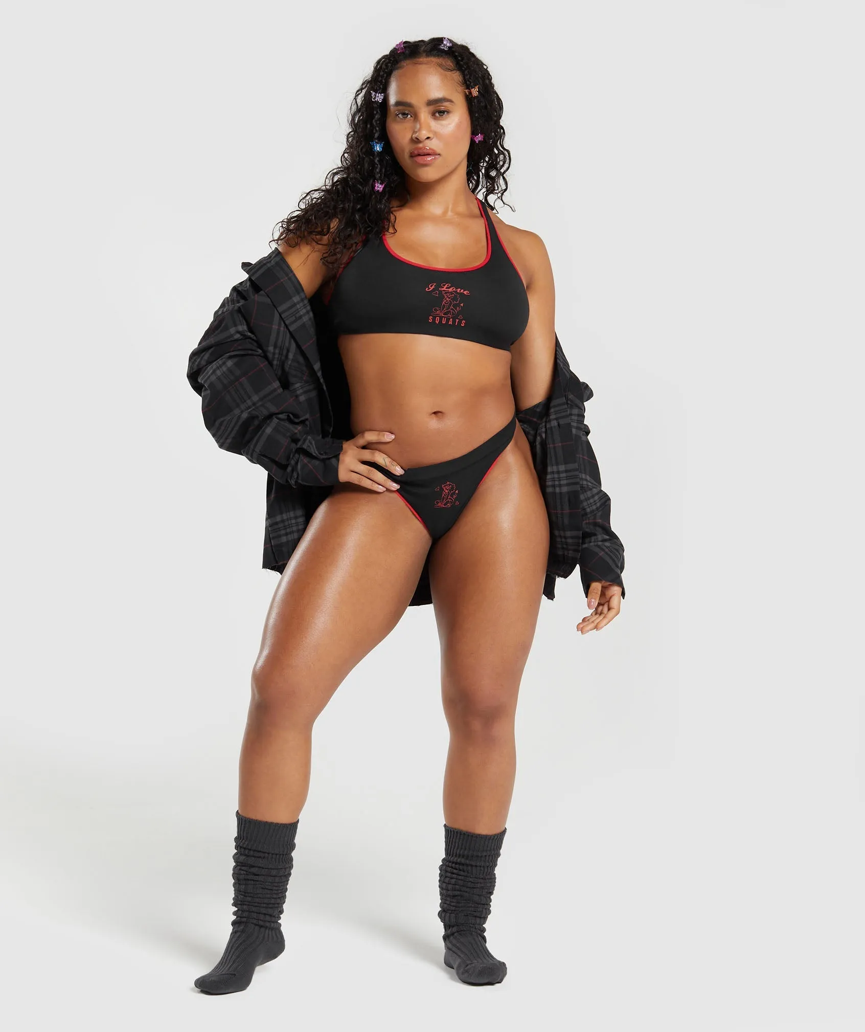 Gymshark Cotton Graphic Bralette - Black sold by Gymshark product image thumbnail 4