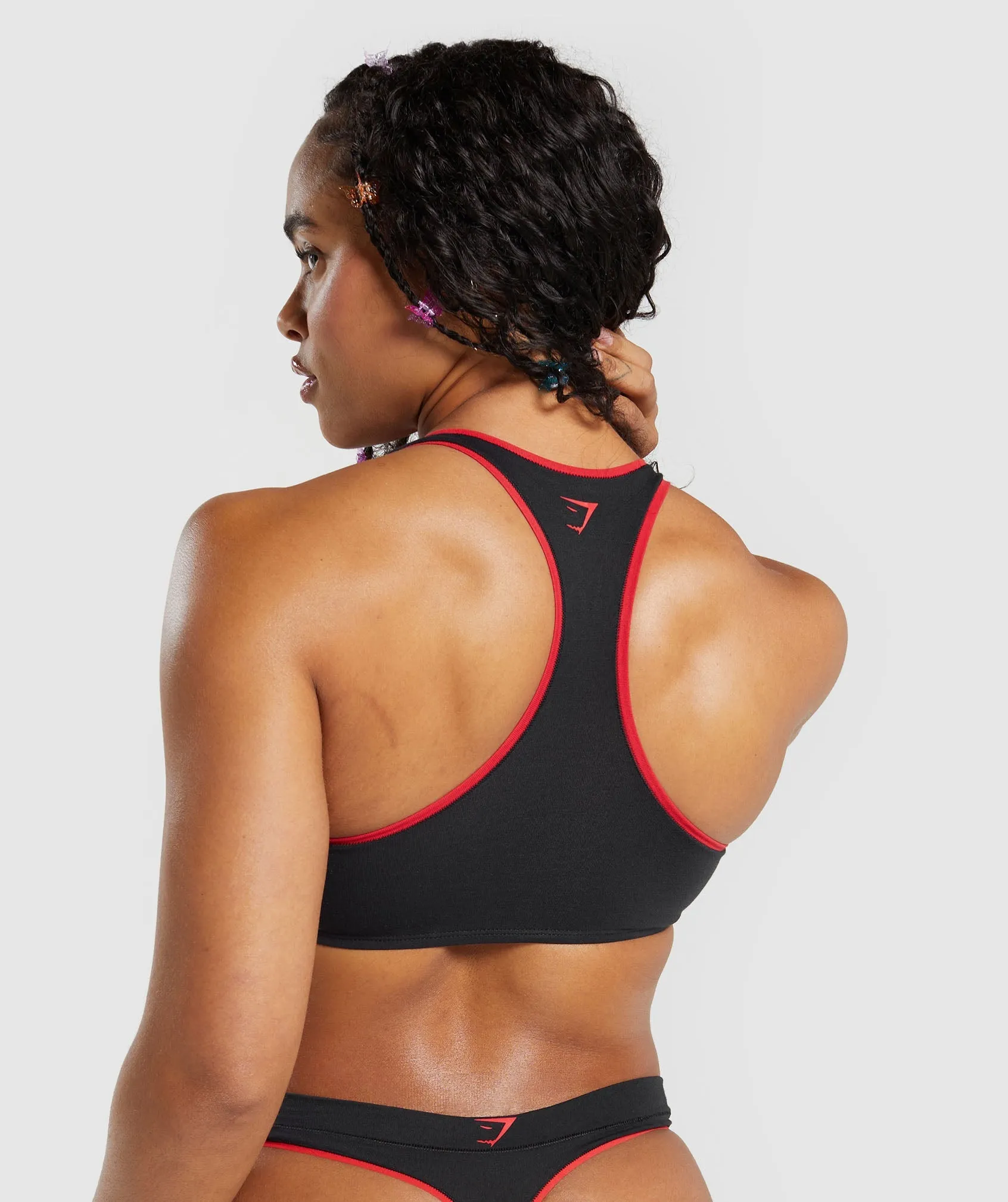 Gymshark Cotton Graphic Bralette - Black sold by Gymshark product image thumbnail 2