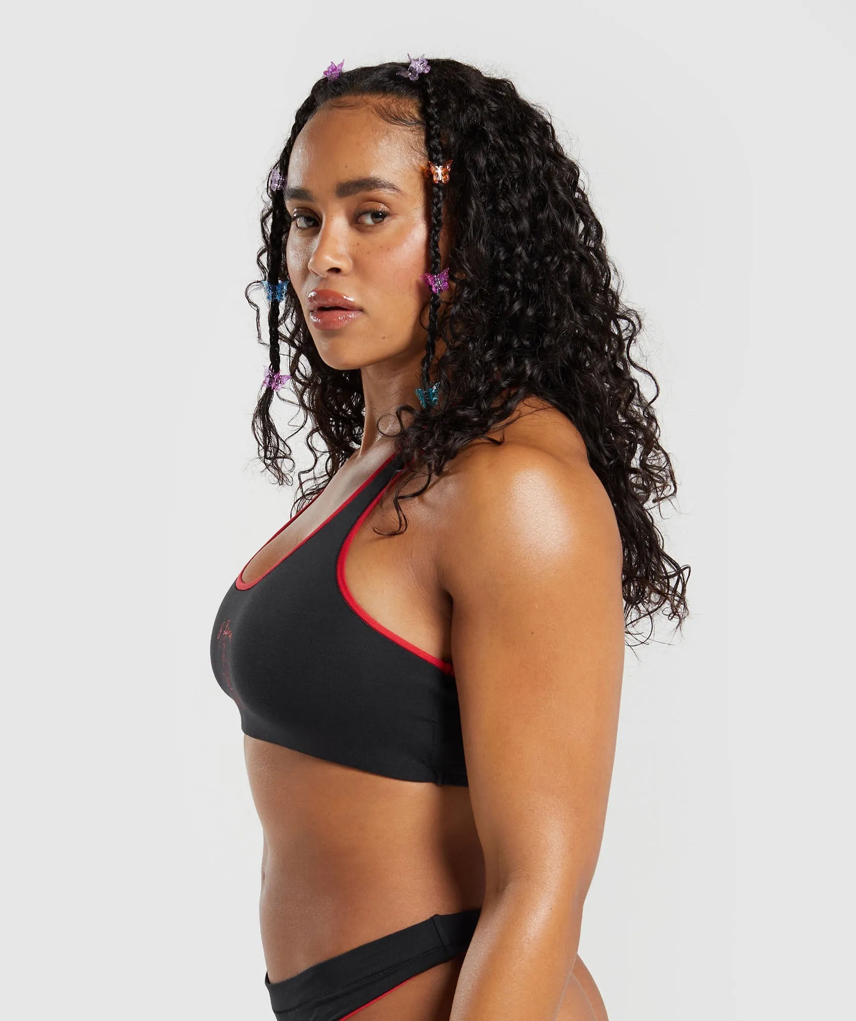 Gymshark Cotton Graphic Bralette - Black sold by Gymshark product image thumbnail 3